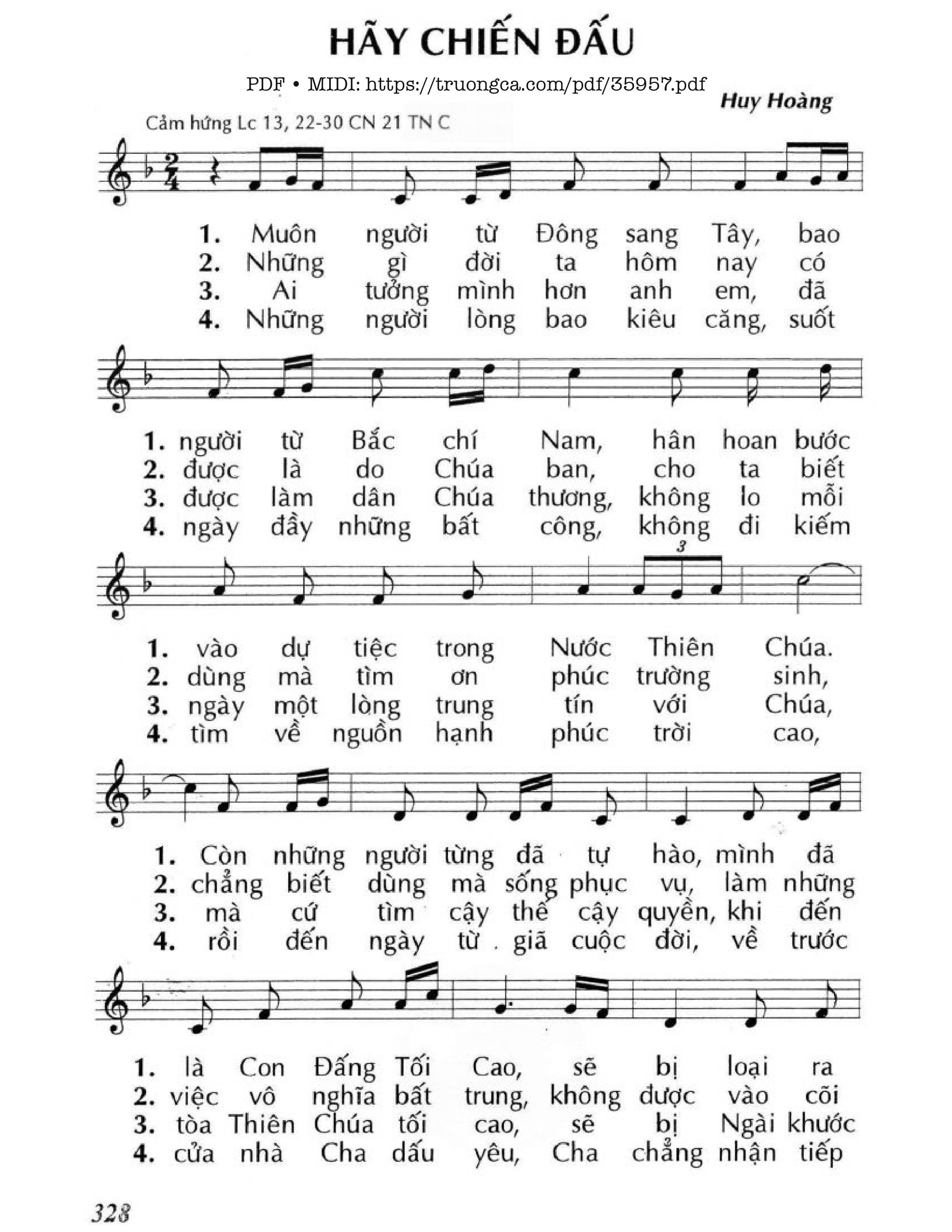 Trang 1 của Sheet nhạc PDF bài hát Hãy Chiến Đấu (Cn21 Tnc) - Huy Hoàng