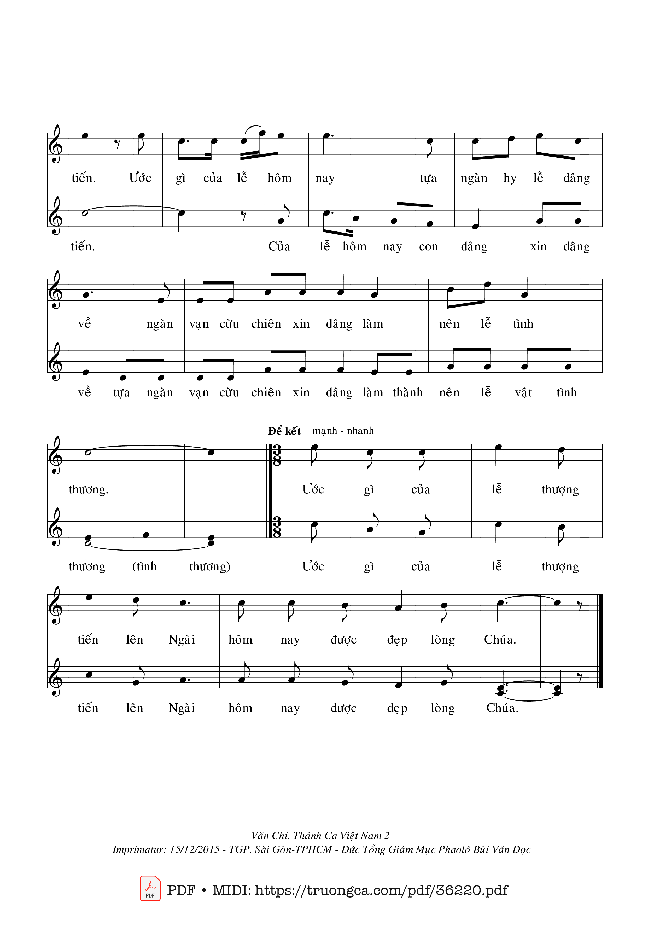 Trang 2 của Sheet nhạc PDF bài hát Một Hy Lễ Mới - Văn Chi