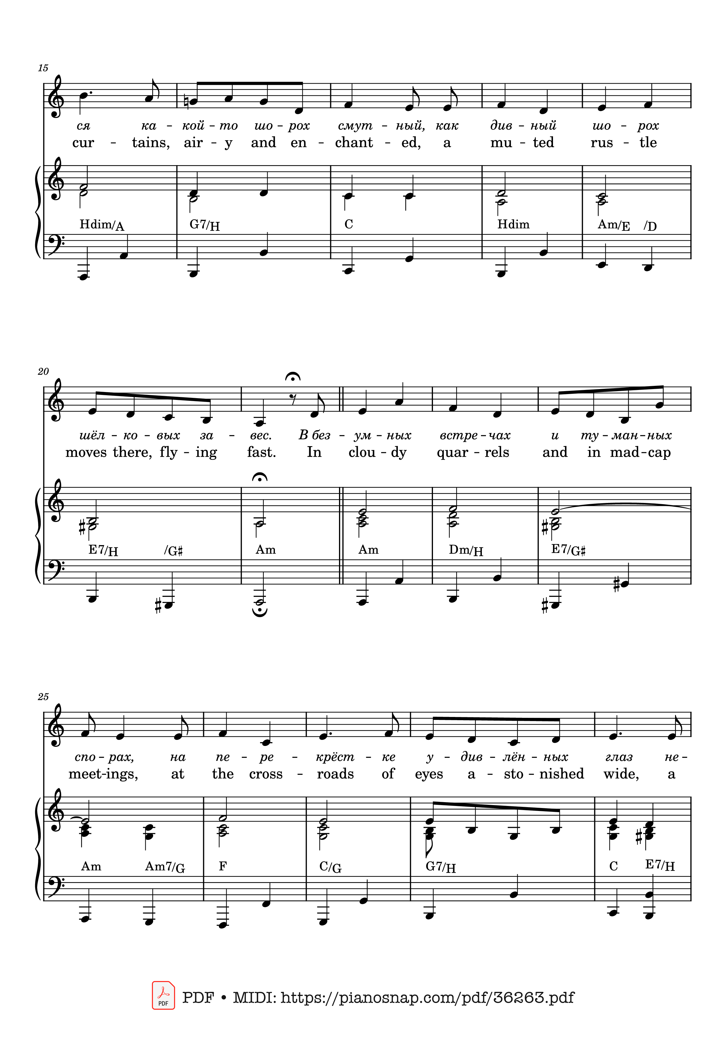 Trang 2 của Sheet nhạc PDF Piano bài hát Russian romance - My Quiet Dream, Violin&Piano - Osip Mandelstam