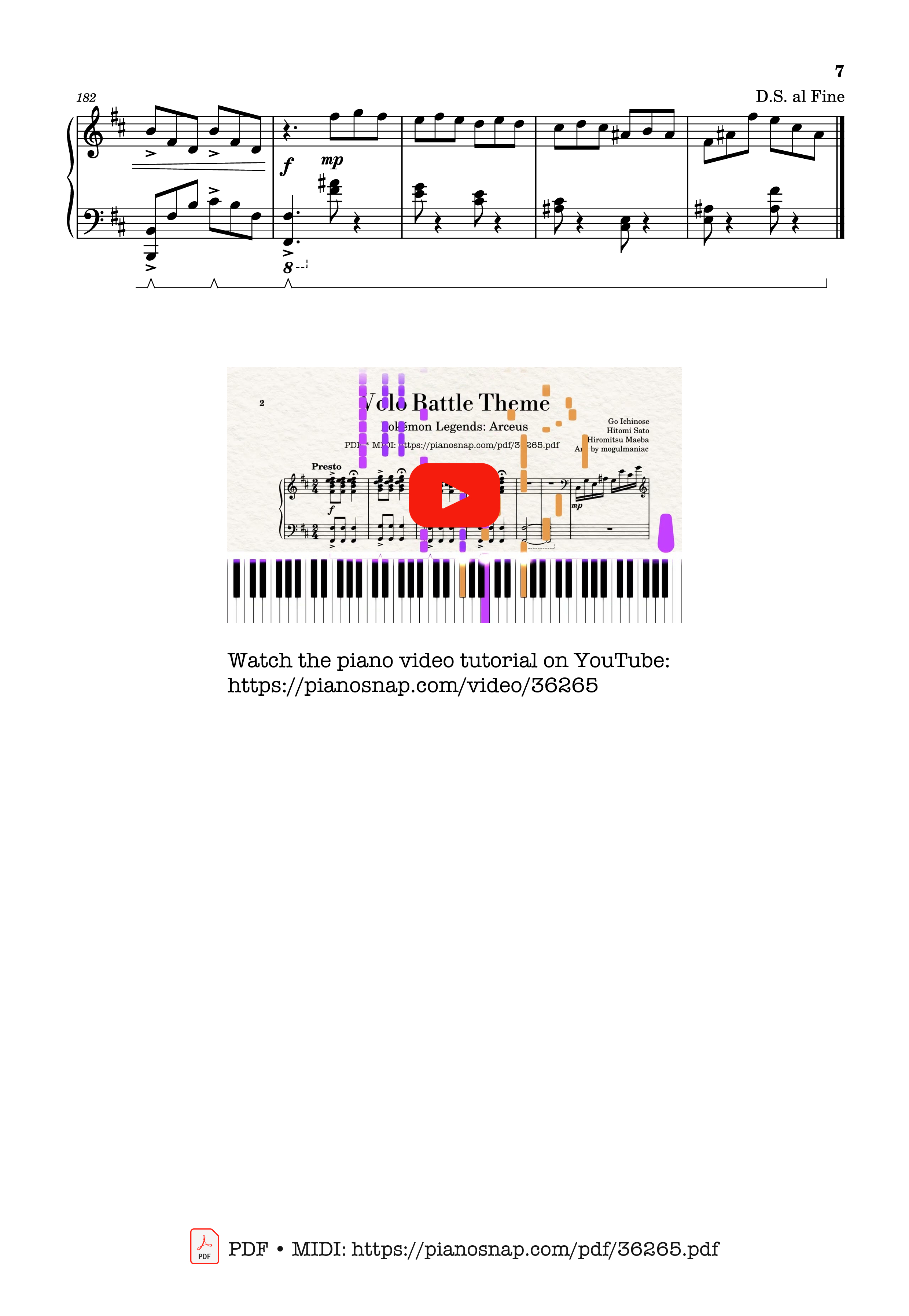 Trang 6 của Sheet nhạc PDF Piano bài hát Volo Battle Theme - Pokémon Legends: Arceus, Solo Piano - Go Ichinose