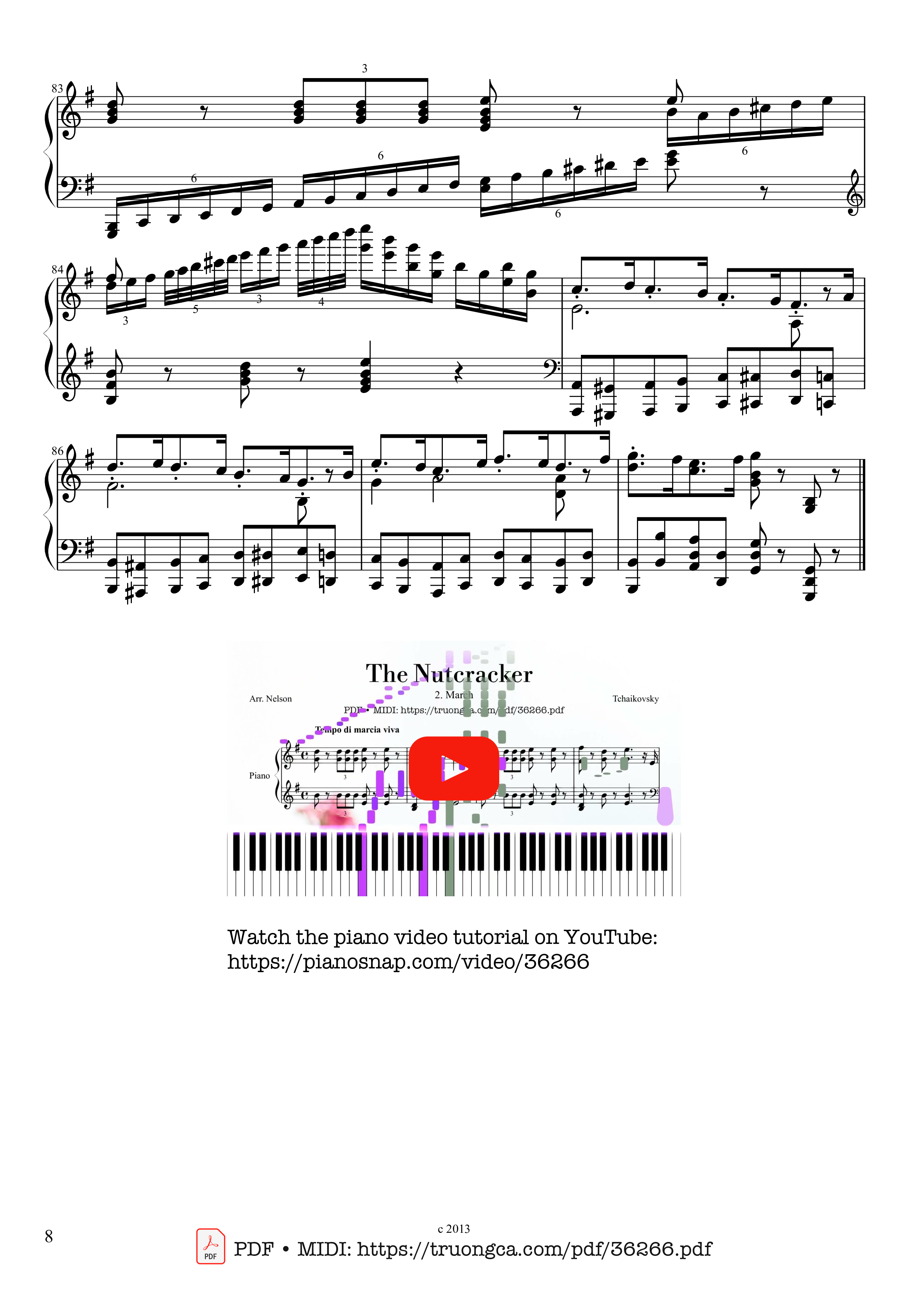 Trang 8 của Sheet nhạc PDF Piano bài hát The Nutcracker March for Piano - Pyotr Ilyich Tchaikovsky