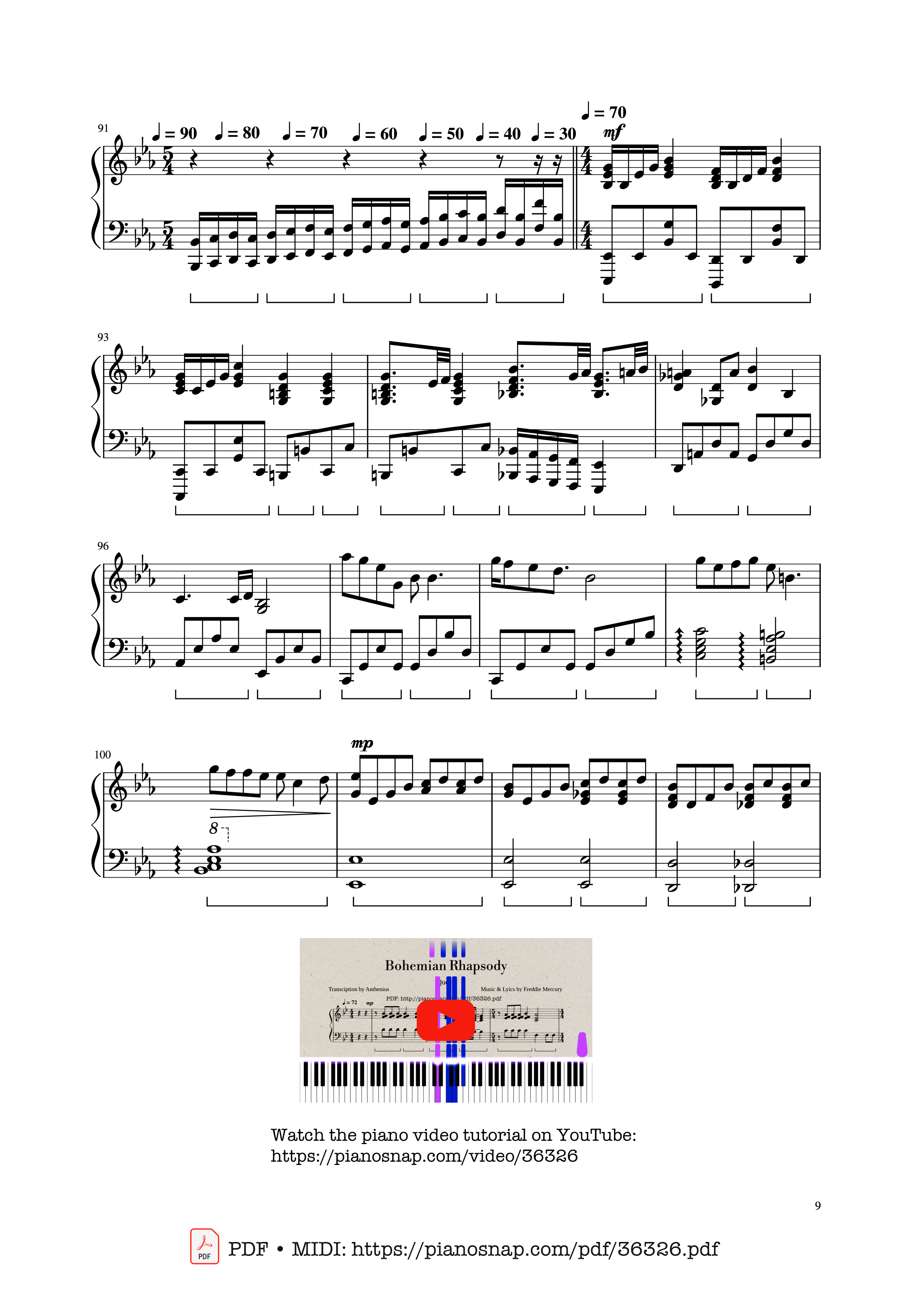 Trang 9 của Sheet nhạc PDF Piano bài hát Bohemian Rhapsody - Queen - Queen