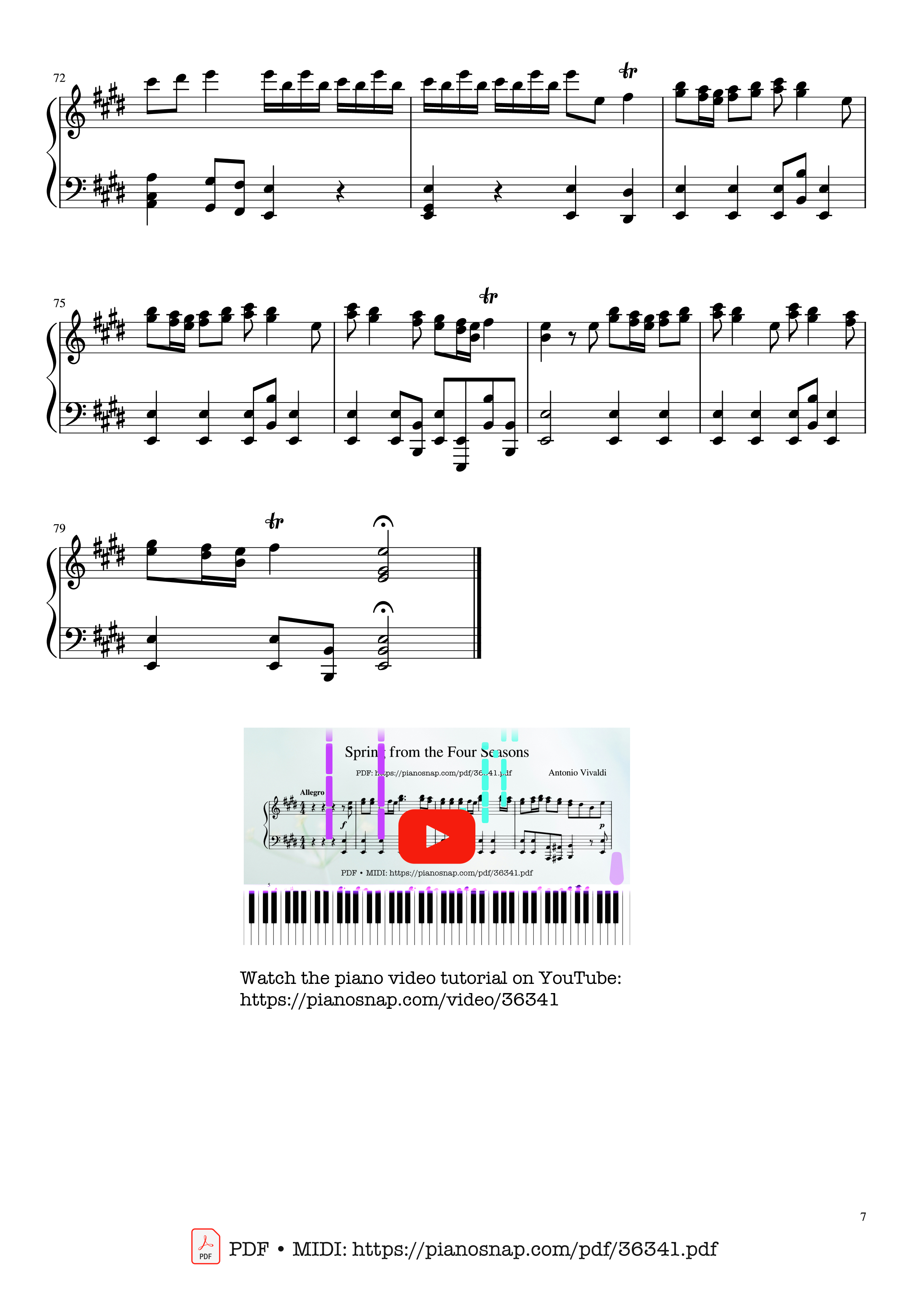 Trang 7 của Sheet nhạc PDF Piano bài hát Vivaldi