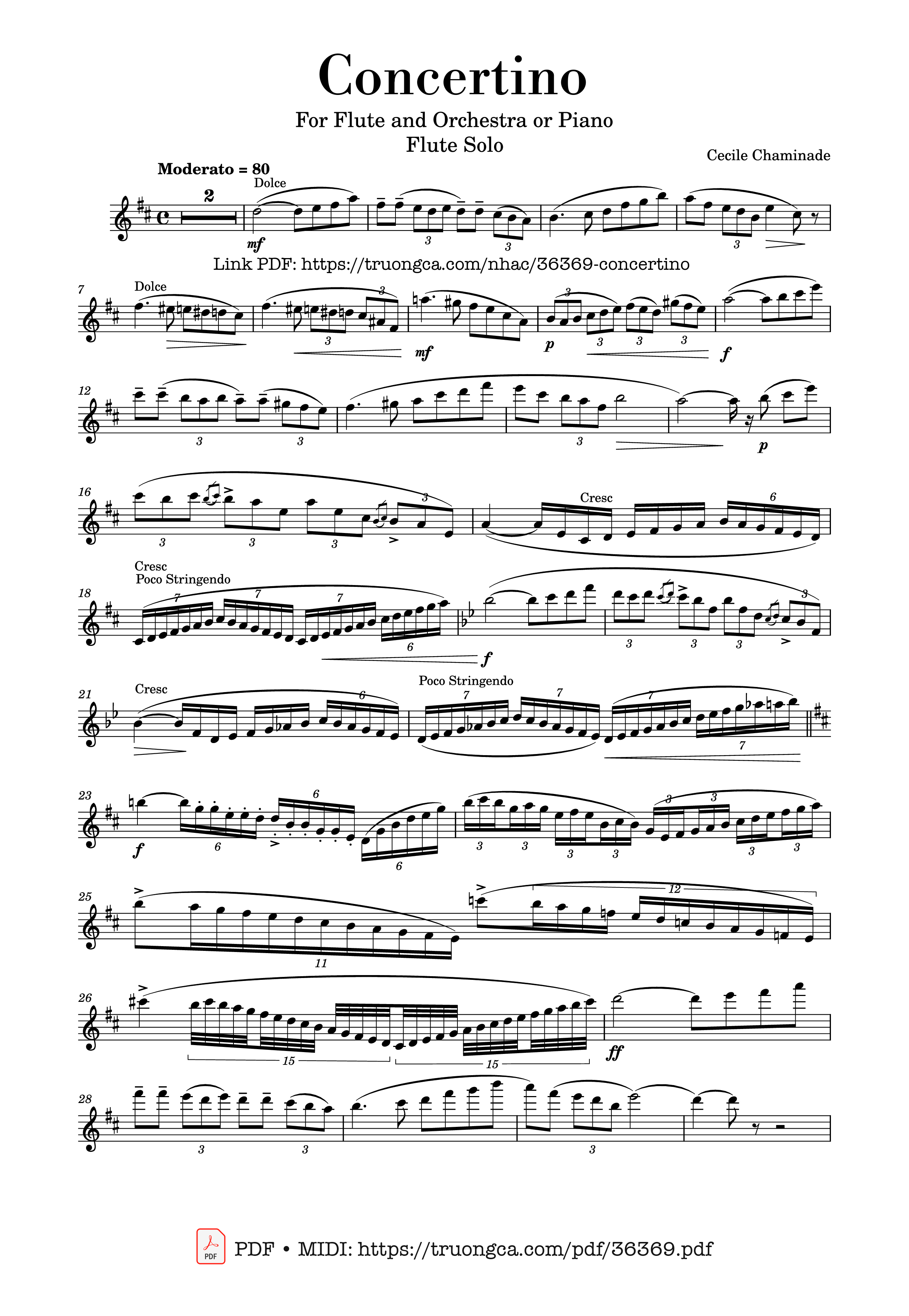 Sheet nhạc Concertino for Flute Op.107