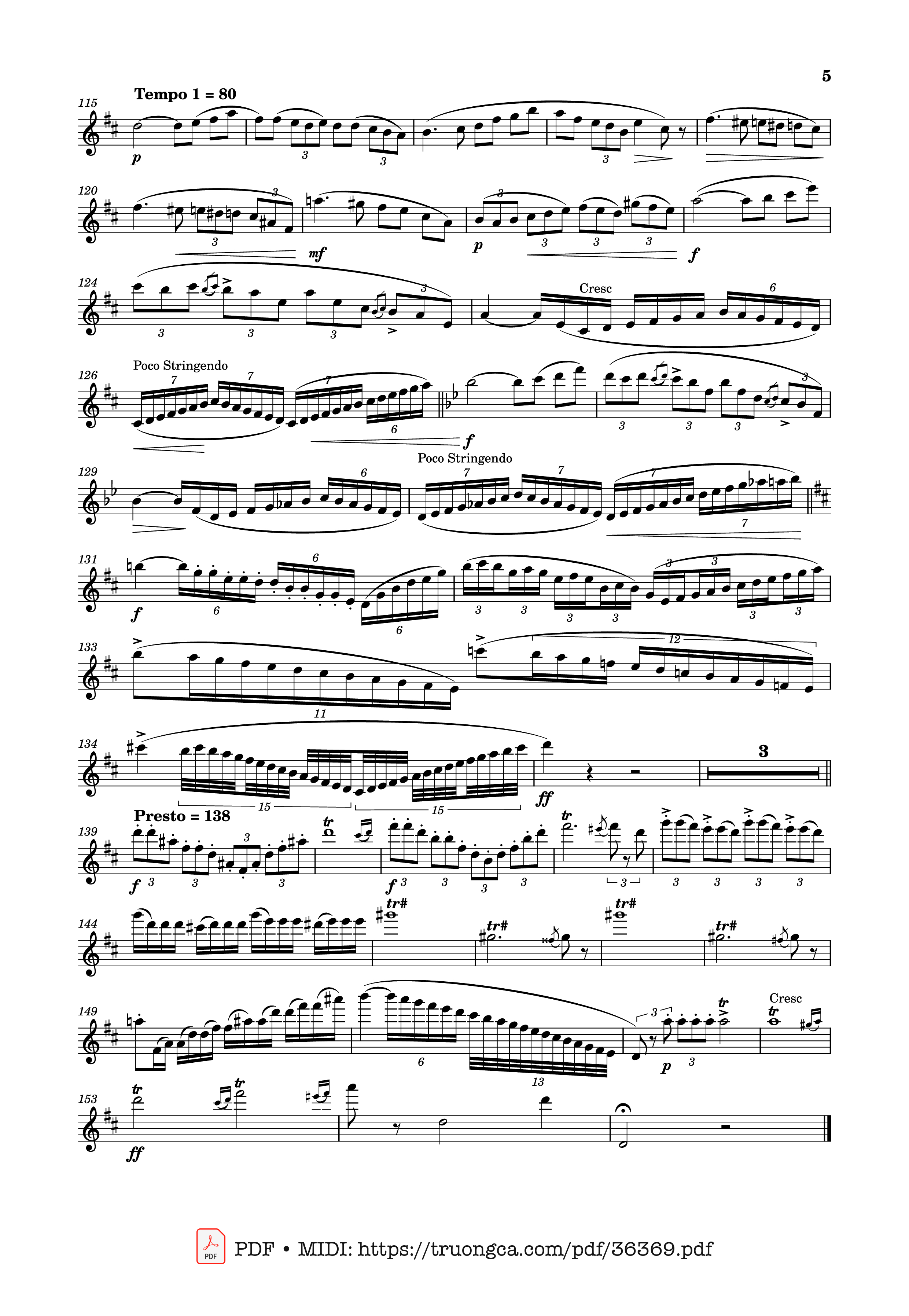 Trang 5 của Sheet nhạc PDF bài hát Concertino for Flute Op.107 - Cecile Chaminade