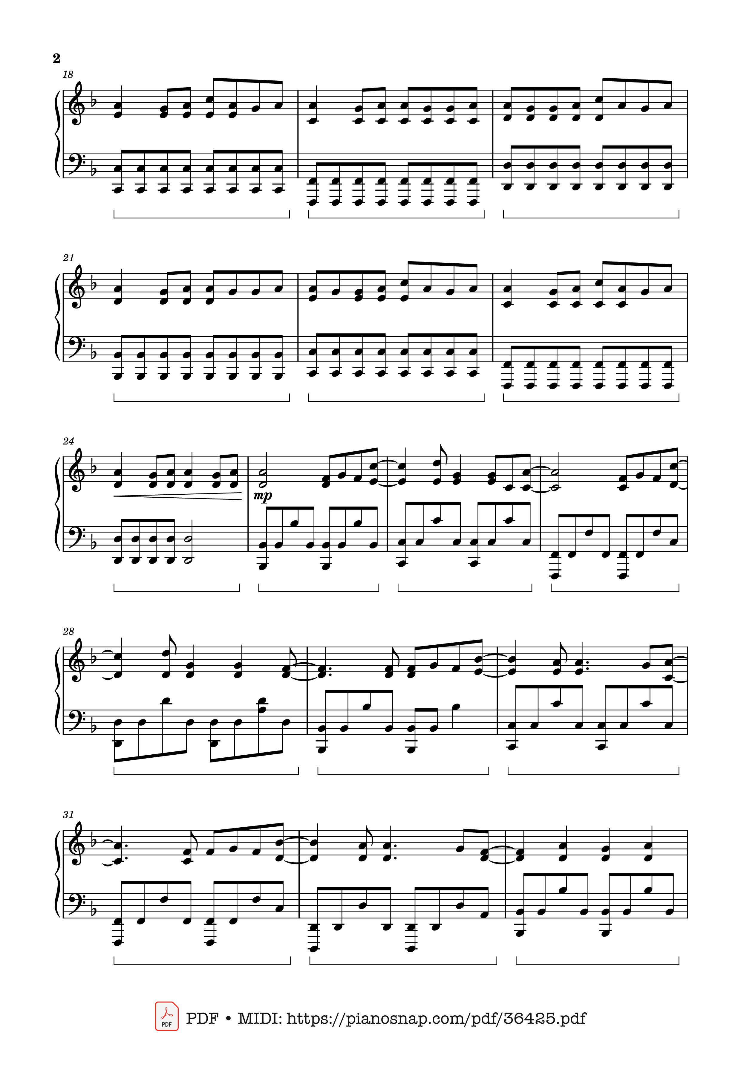 Trang 2 của Sheet nhạc PDF Piano bài hát Babydoll (Full Piano Cover) - BoyWithUke