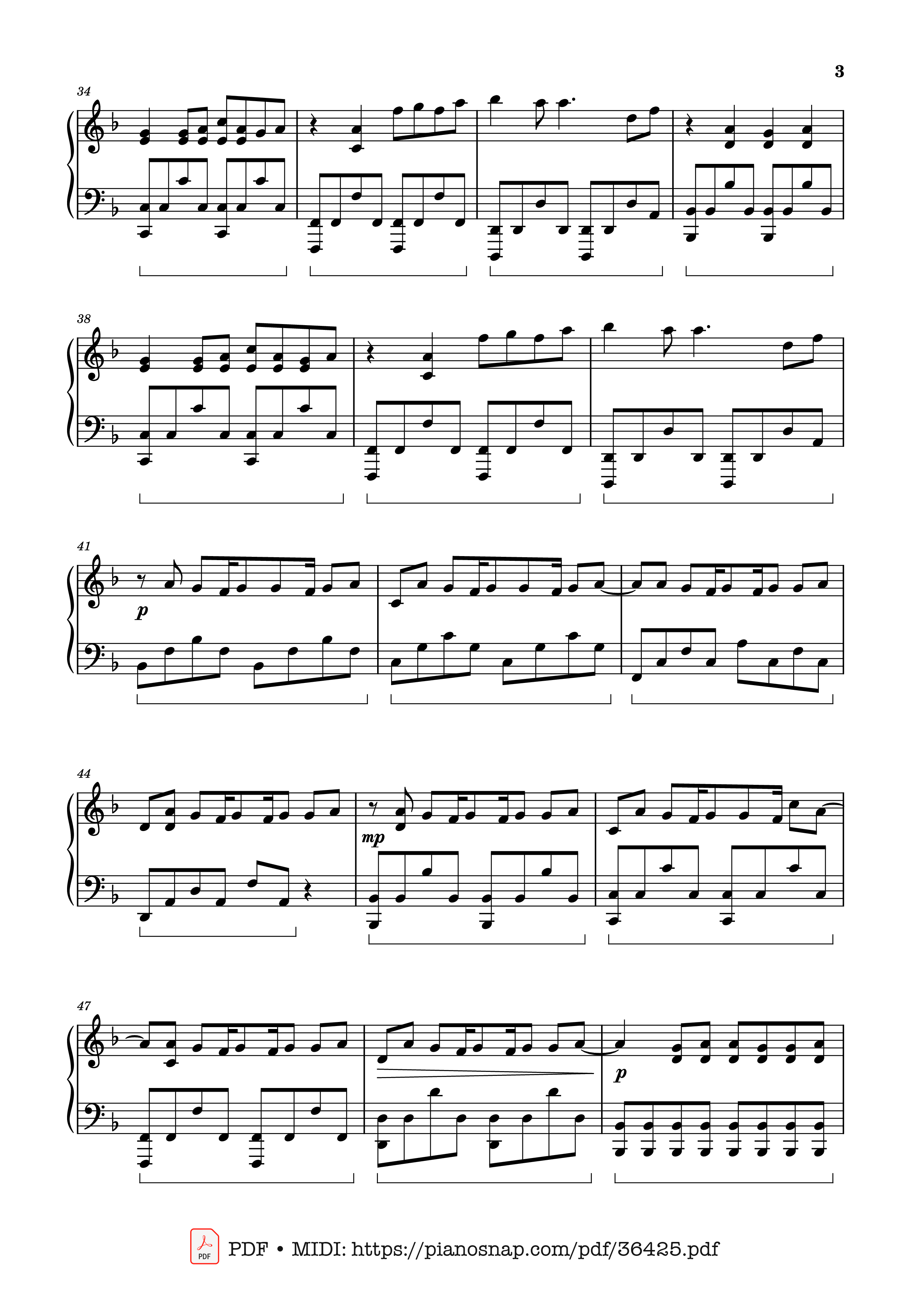 Trang 3 của Sheet nhạc PDF Piano bài hát Babydoll (Full Piano Cover) - BoyWithUke