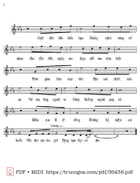 Trang 2 của Sheet nhạc PDF bài hát Có nhau trong đời - Hà Lan Phương