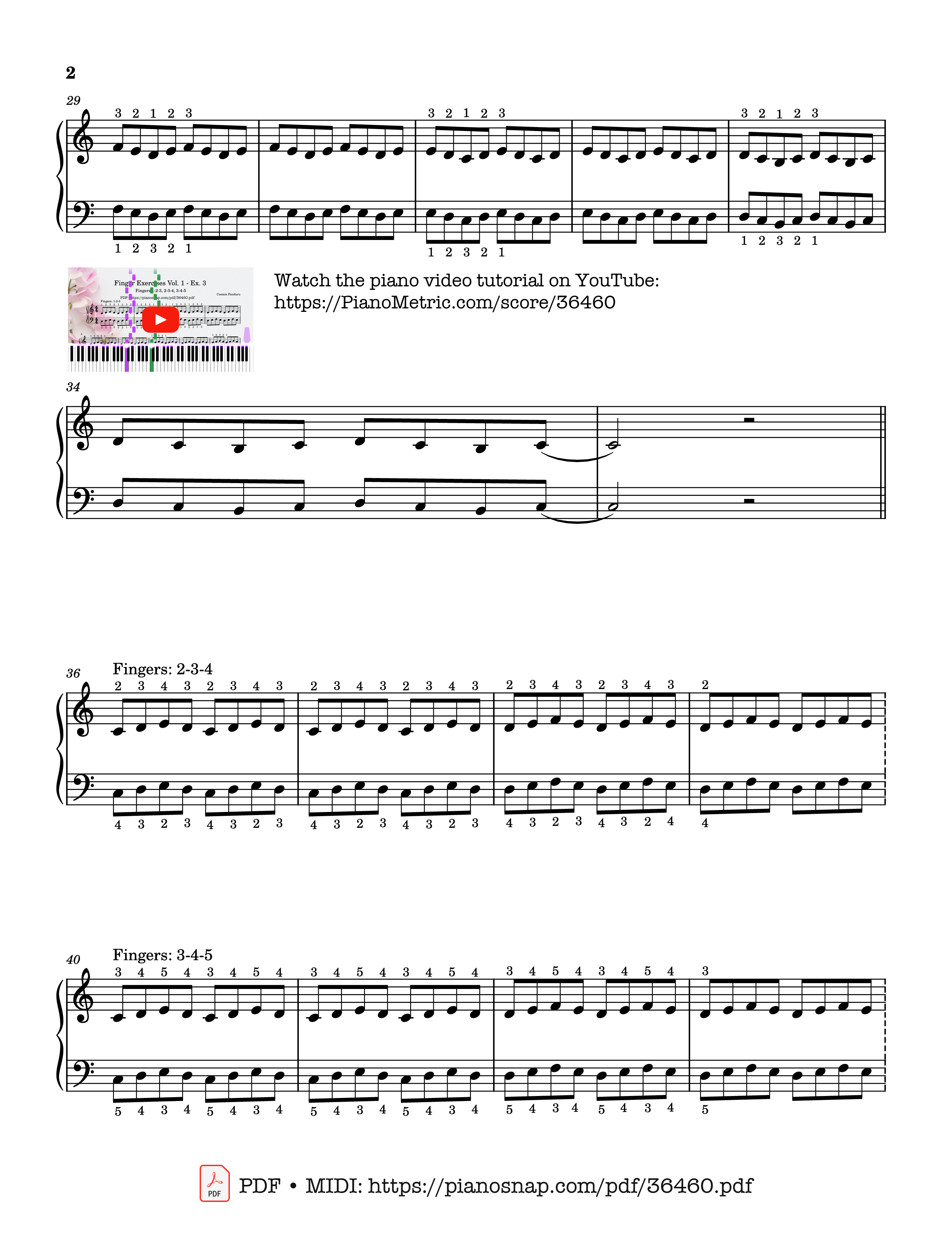 Trang 2 của Sheet nhạc PDF bài hát Finger Exercises Vol. 1 - Ex. 3 Piano - Cosmin Panduru