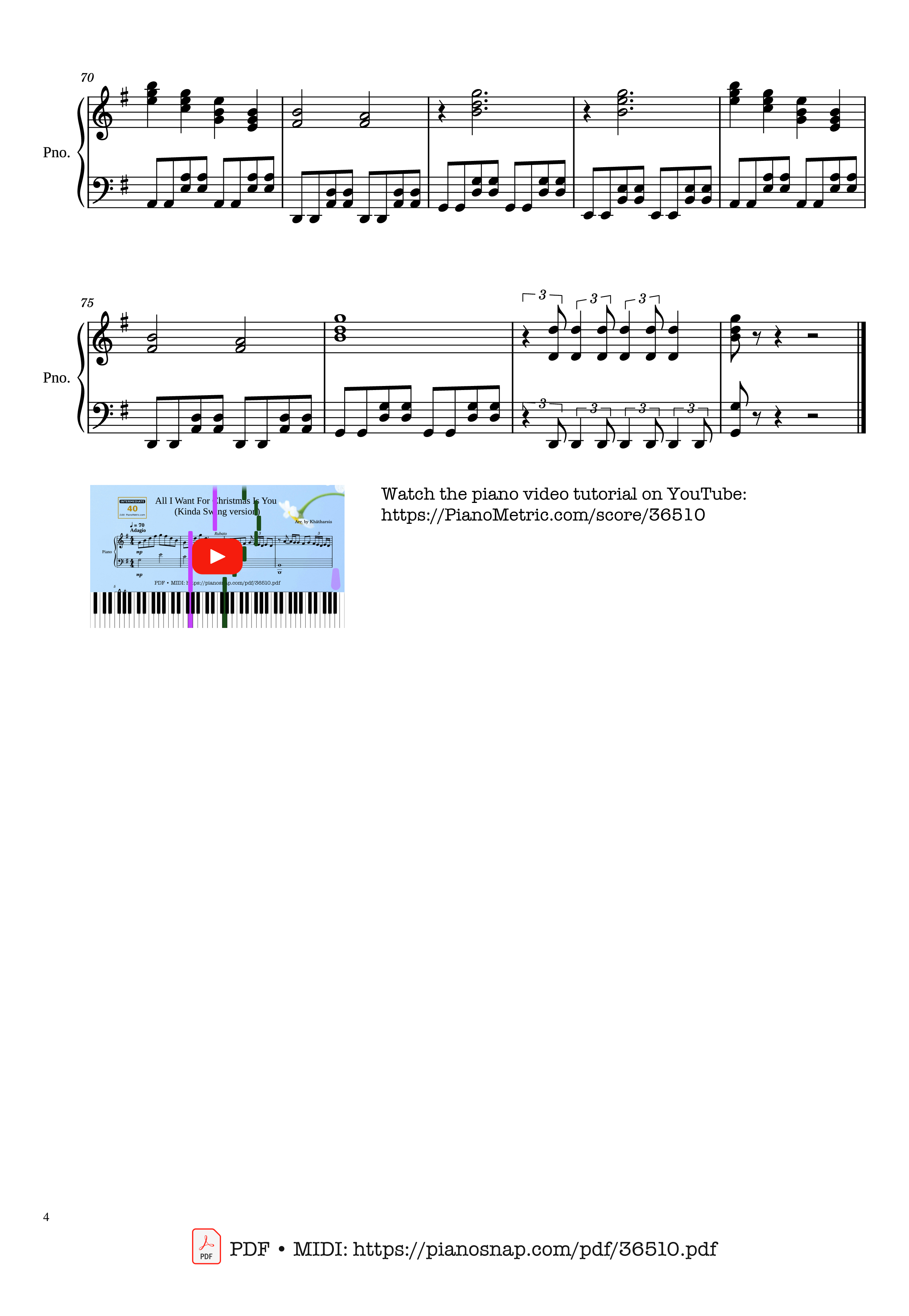 Trang 4 của Sheet nhạc PDF Piano bài hát All I Want For Christmas Is You - Mariah Carey Piano - Marriah Carrey