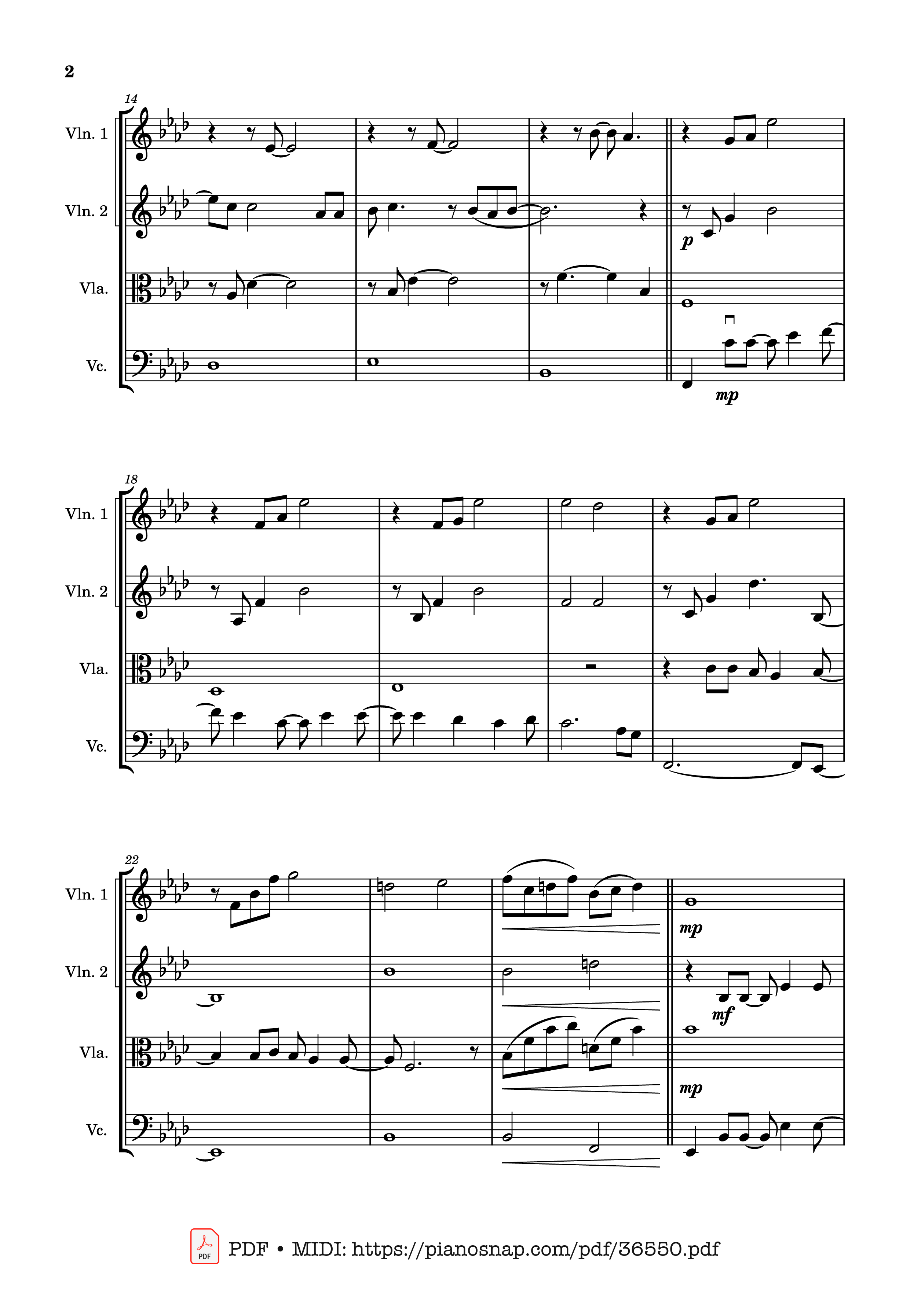 Trang 2 của Sheet nhạc PDF bài hát Let It Go - string quartet Violin - Walt Disney