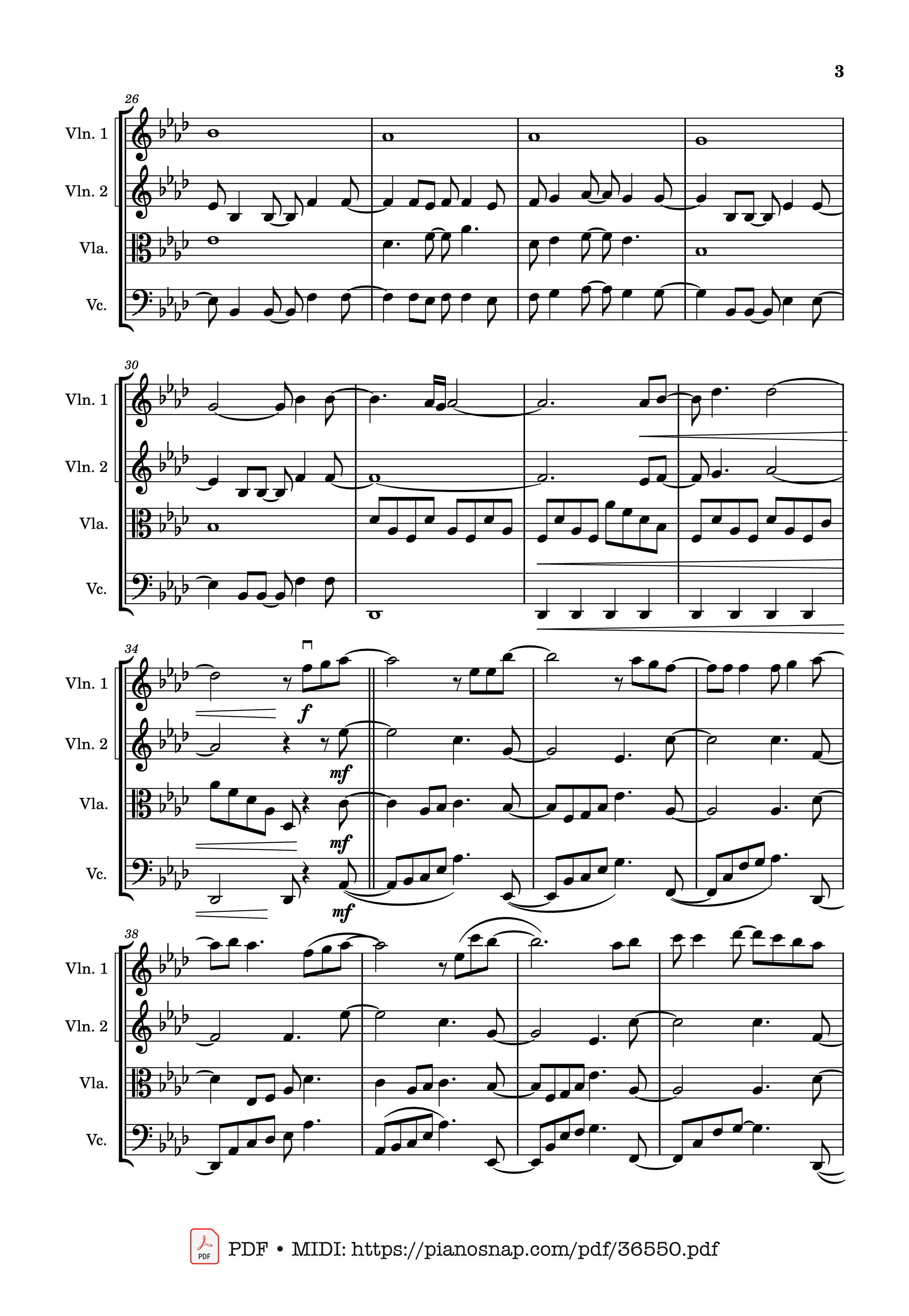 Trang 3 của Sheet nhạc PDF bài hát Let It Go - string quartet Violin - Walt Disney