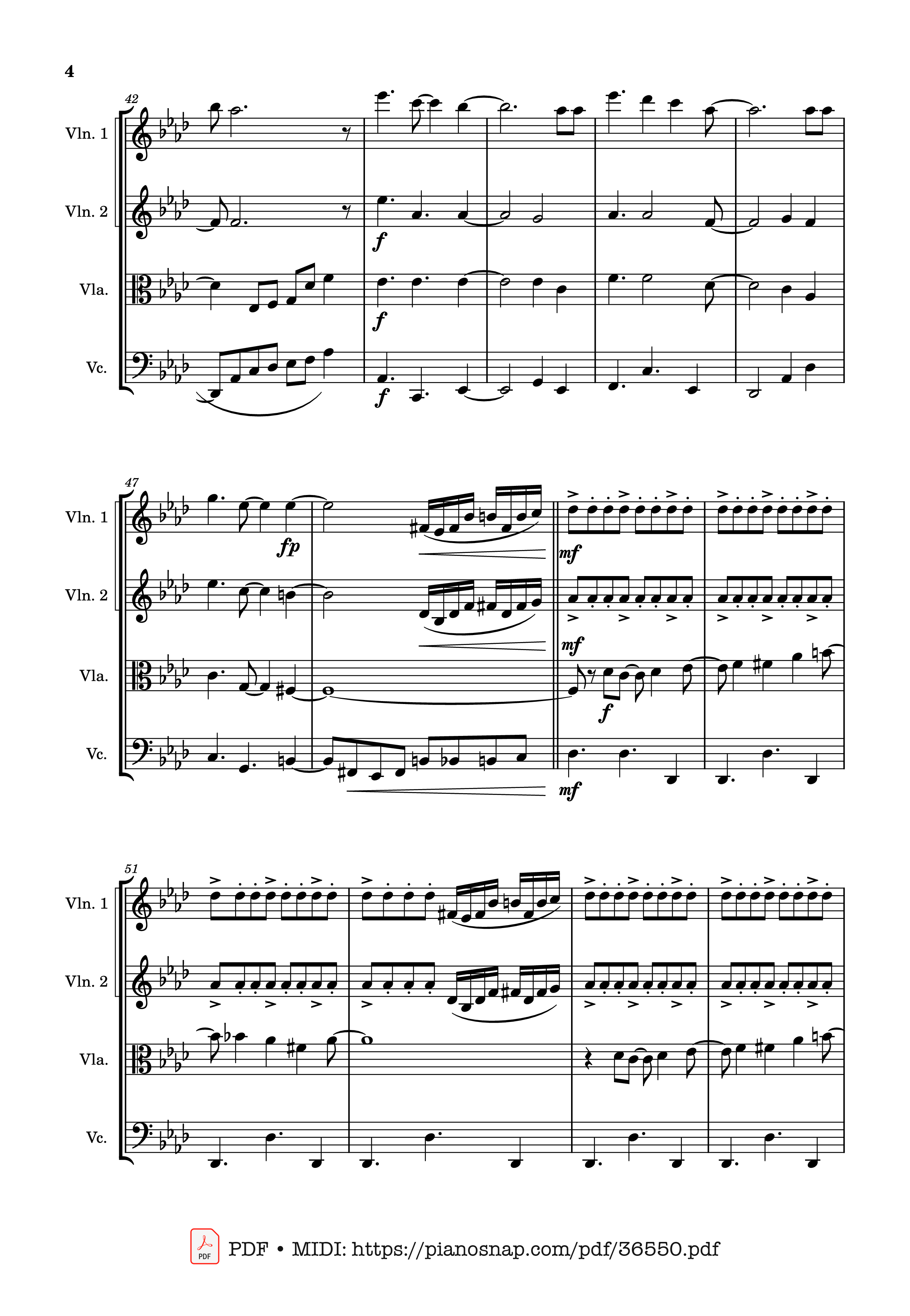 Trang 4 của Sheet nhạc PDF bài hát Let It Go - string quartet Violin - Walt Disney