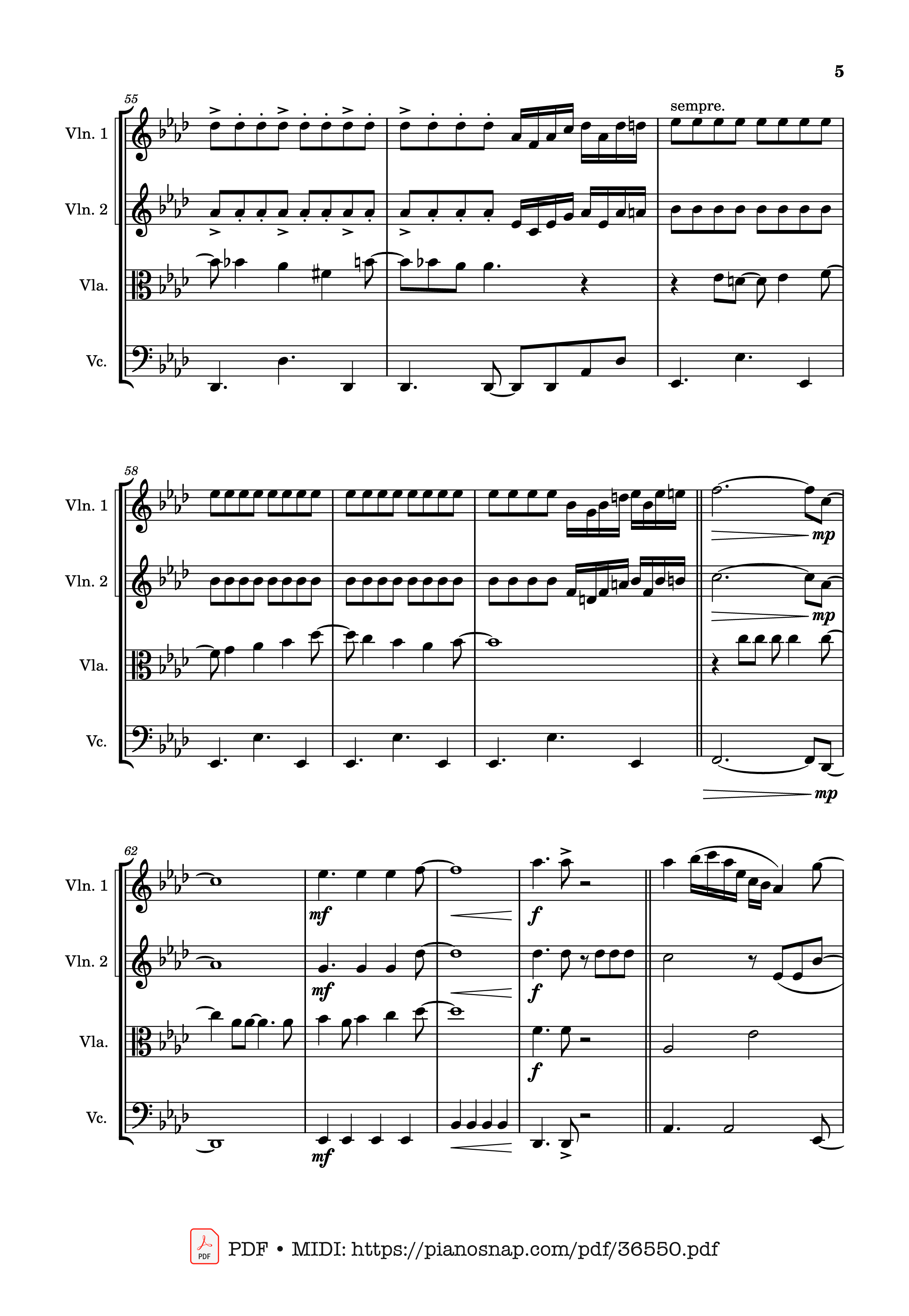 Trang 5 của Sheet nhạc PDF bài hát Let It Go - string quartet Violin - Walt Disney
