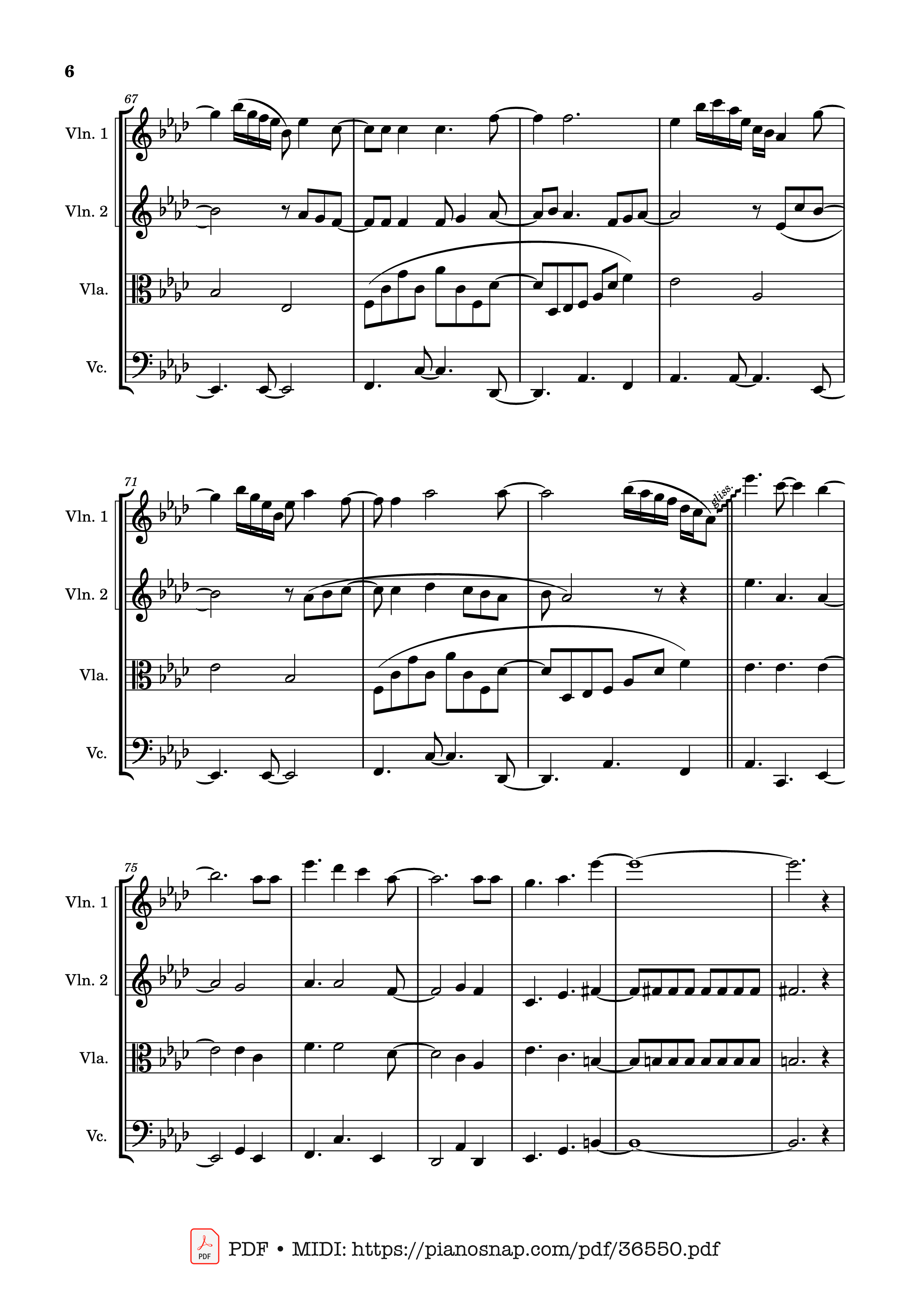 Trang 6 của Sheet nhạc PDF bài hát Let It Go - string quartet Violin - Walt Disney