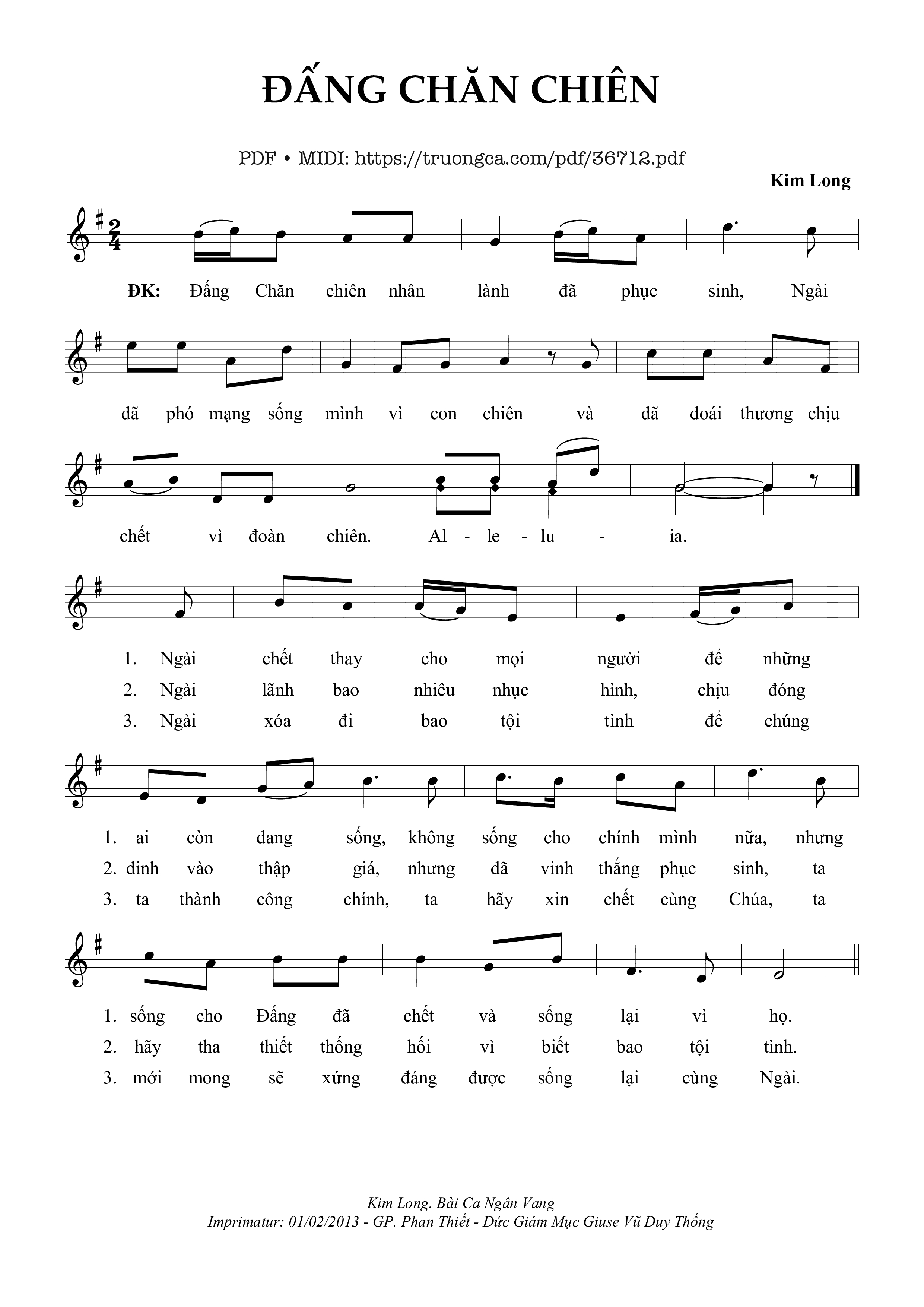 Trang 1 của Sheet nhạc PDF bài hát Đấng Chăn Chiên - Kim Long