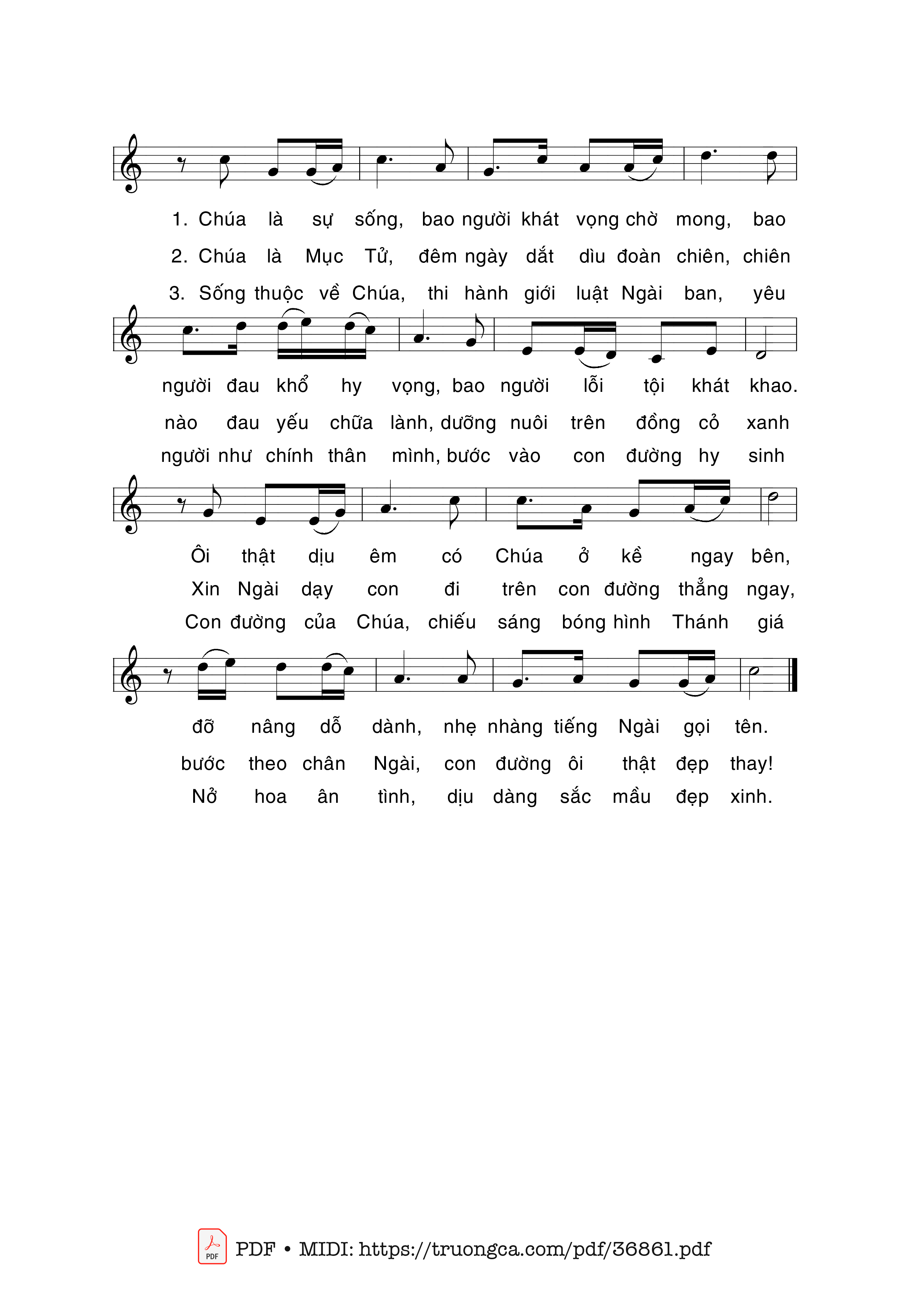 Trang 2 của Sheet nhạc PDF bài hát Chúa Là Con Đường -  Têrêsa