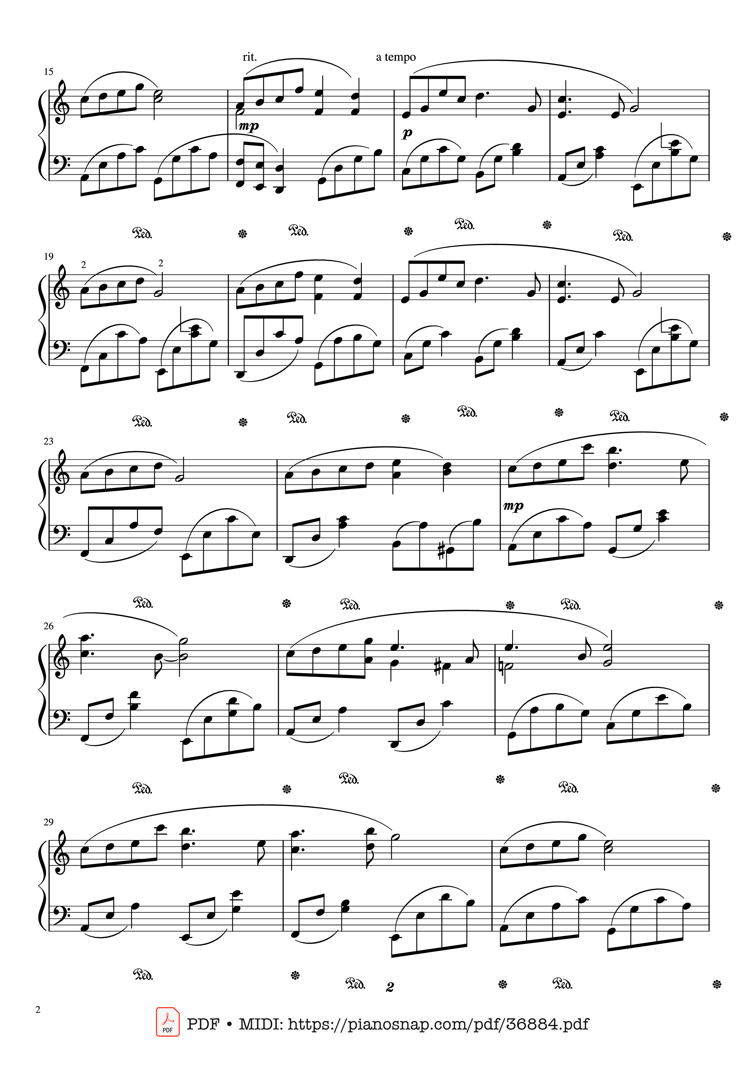Trang 2 của Sheet nhạc PDF Piano bài hát L