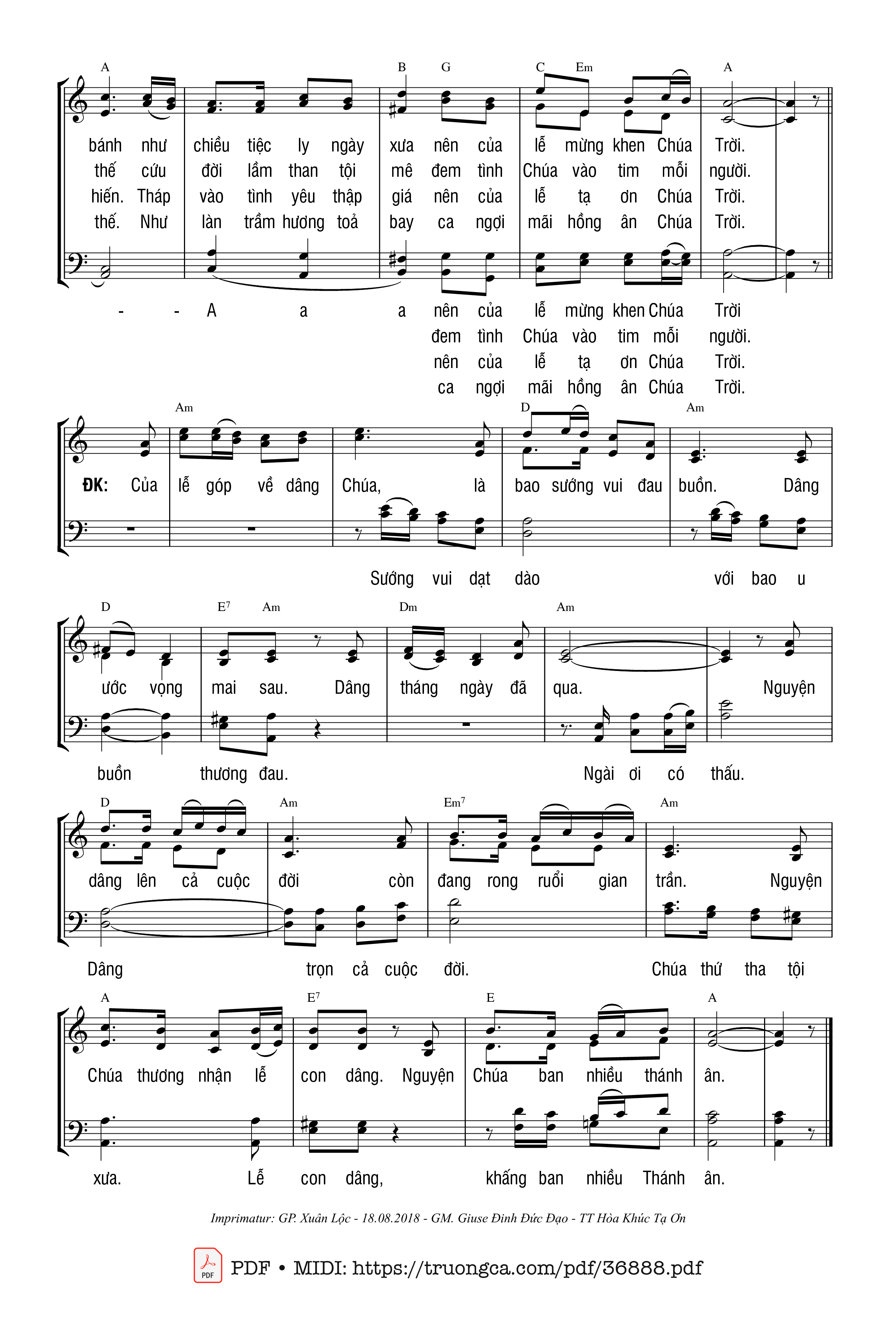 Trang 2 của Sheet nhạc PDF bài hát Hiến Lễ Tình Yêu - Thế Thông &Amp; Miên Ly
