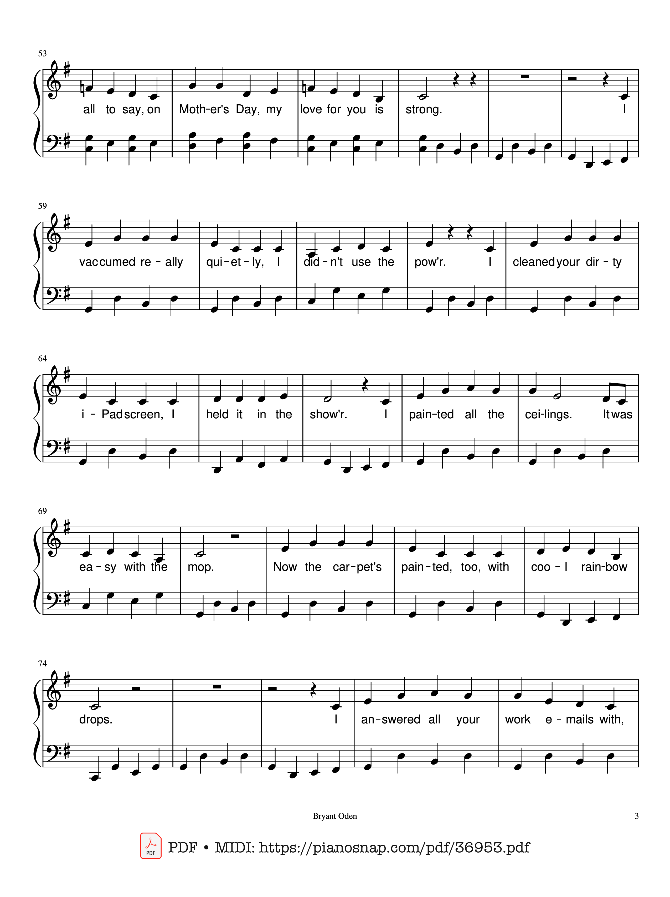 Trang 3 của Sheet nhạc PDF Piano bài hát The Mother