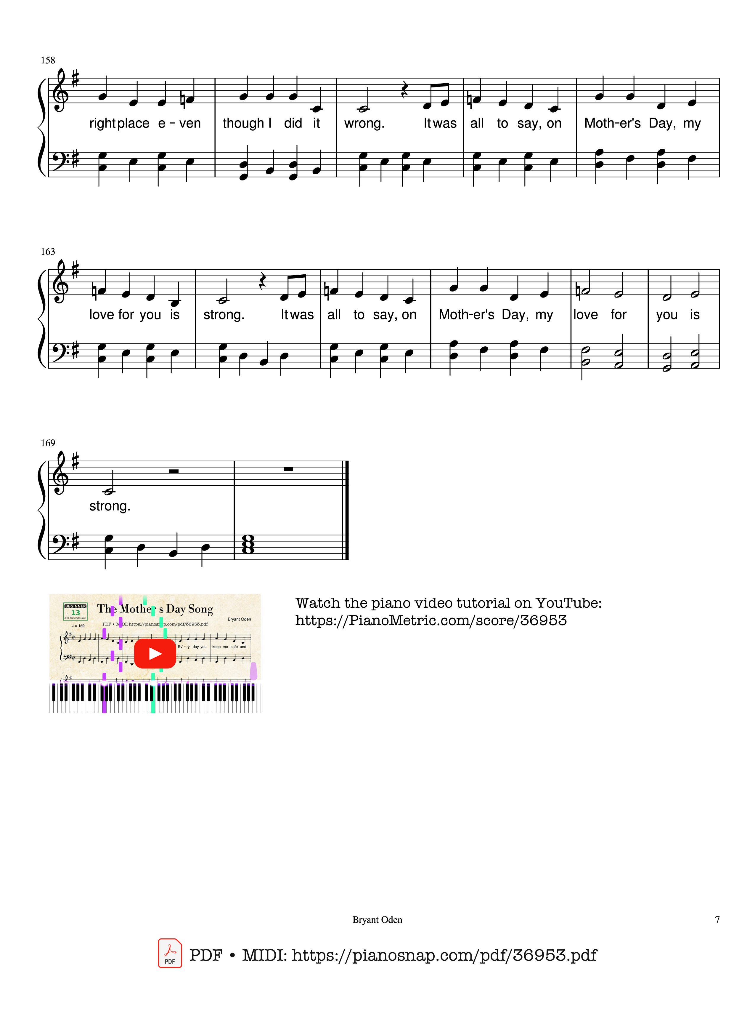 Trang 7 của Sheet nhạc PDF Piano bài hát The Mother