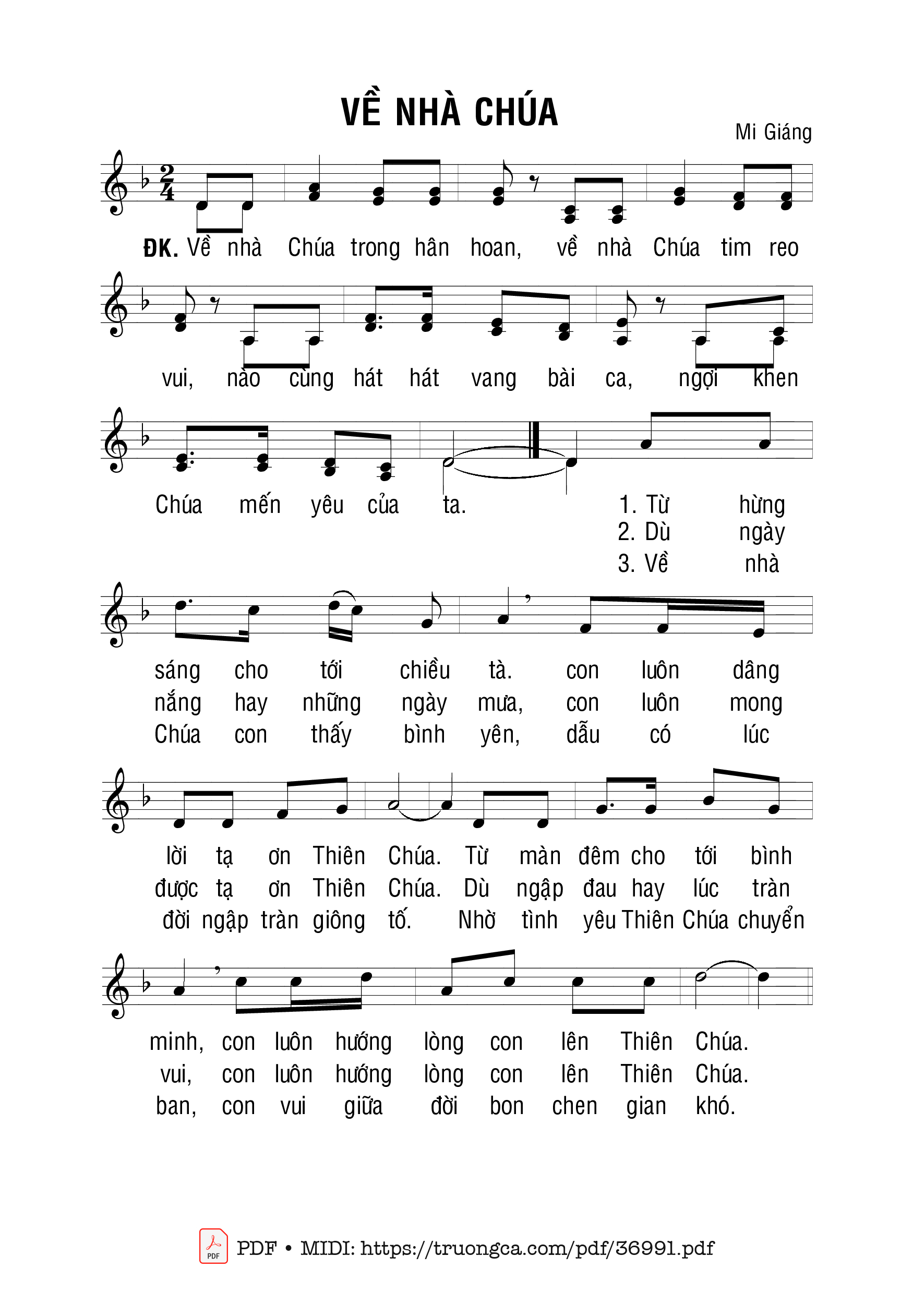 Sheet nhạc Về Nhà Chúa - Hải Nguyễn
