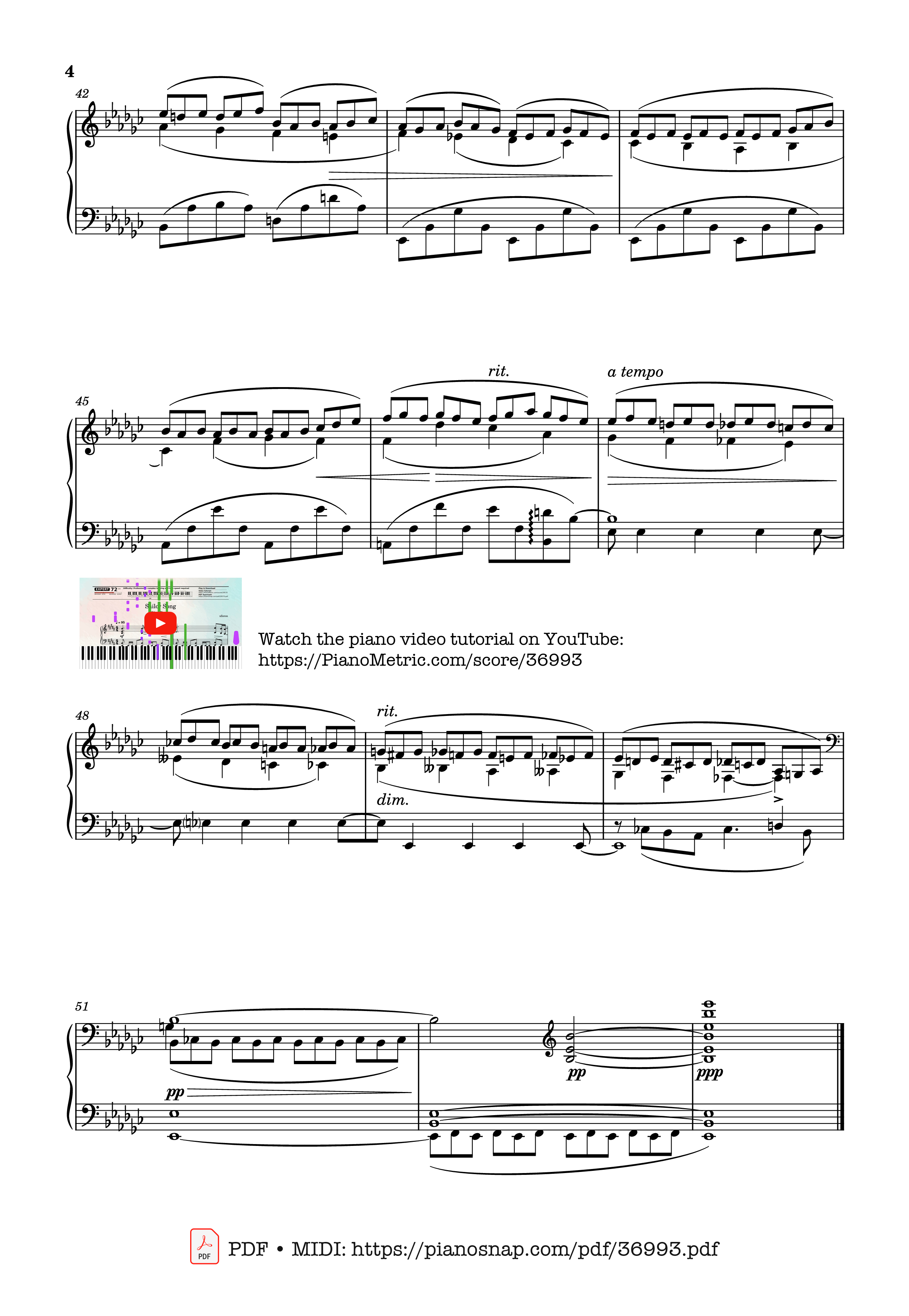 Trang 4 của Sheet nhạc PDF Piano bài hát Il Neige! - Henrique Oswald