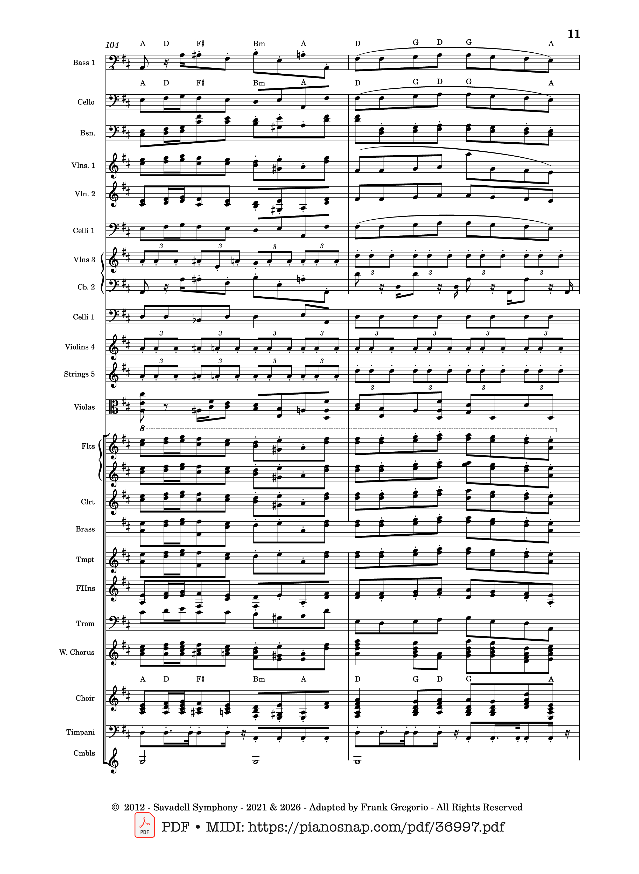 Trang 11 của Sheet nhạc PDF bài hát Symphony No.9 Ode to Joy, Flash Mob Rendition - Composed by L. Beethoven