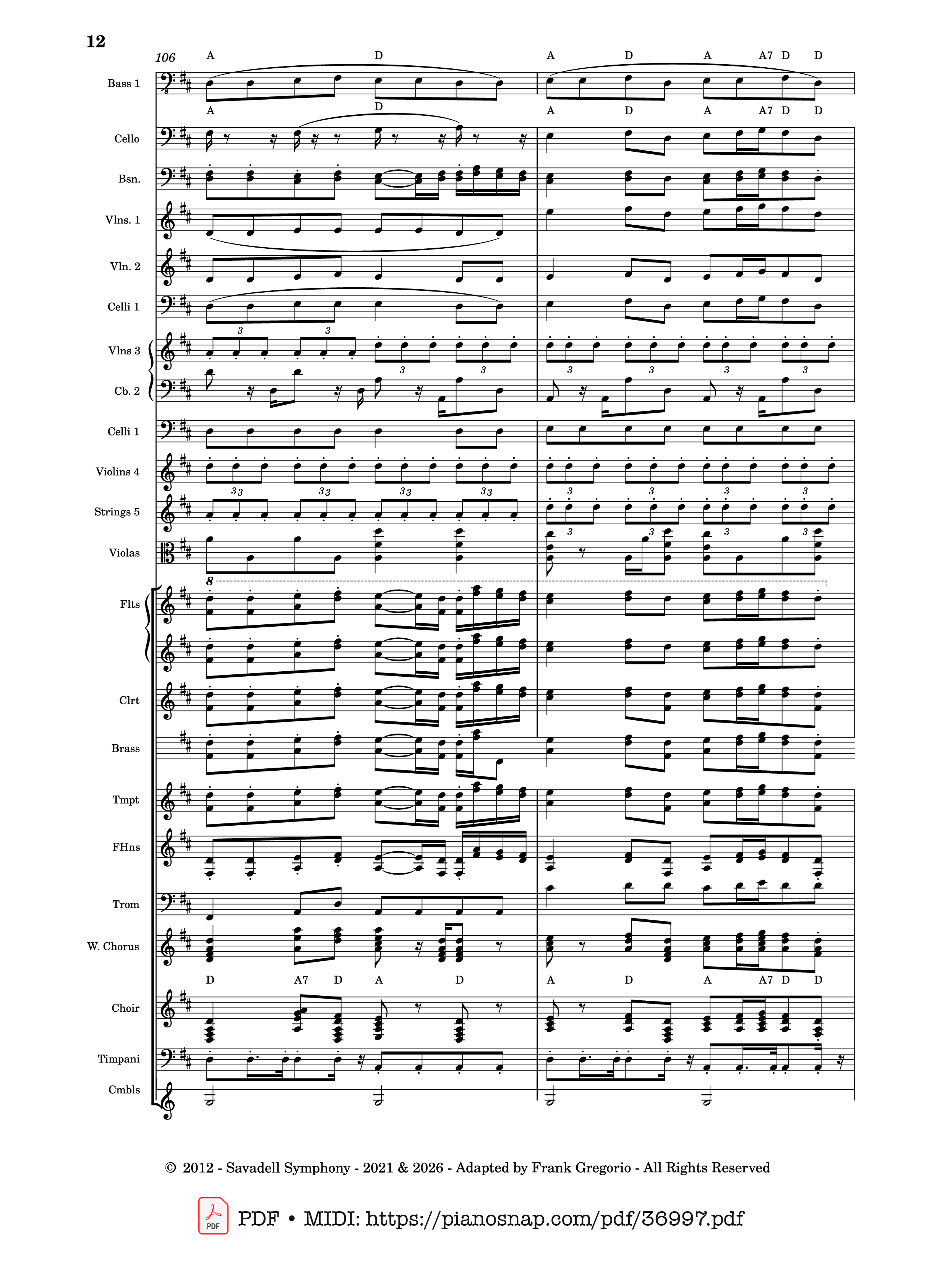 Trang 12 của Sheet nhạc PDF bài hát Symphony No.9 Ode to Joy, Flash Mob Rendition - Composed by L. Beethoven