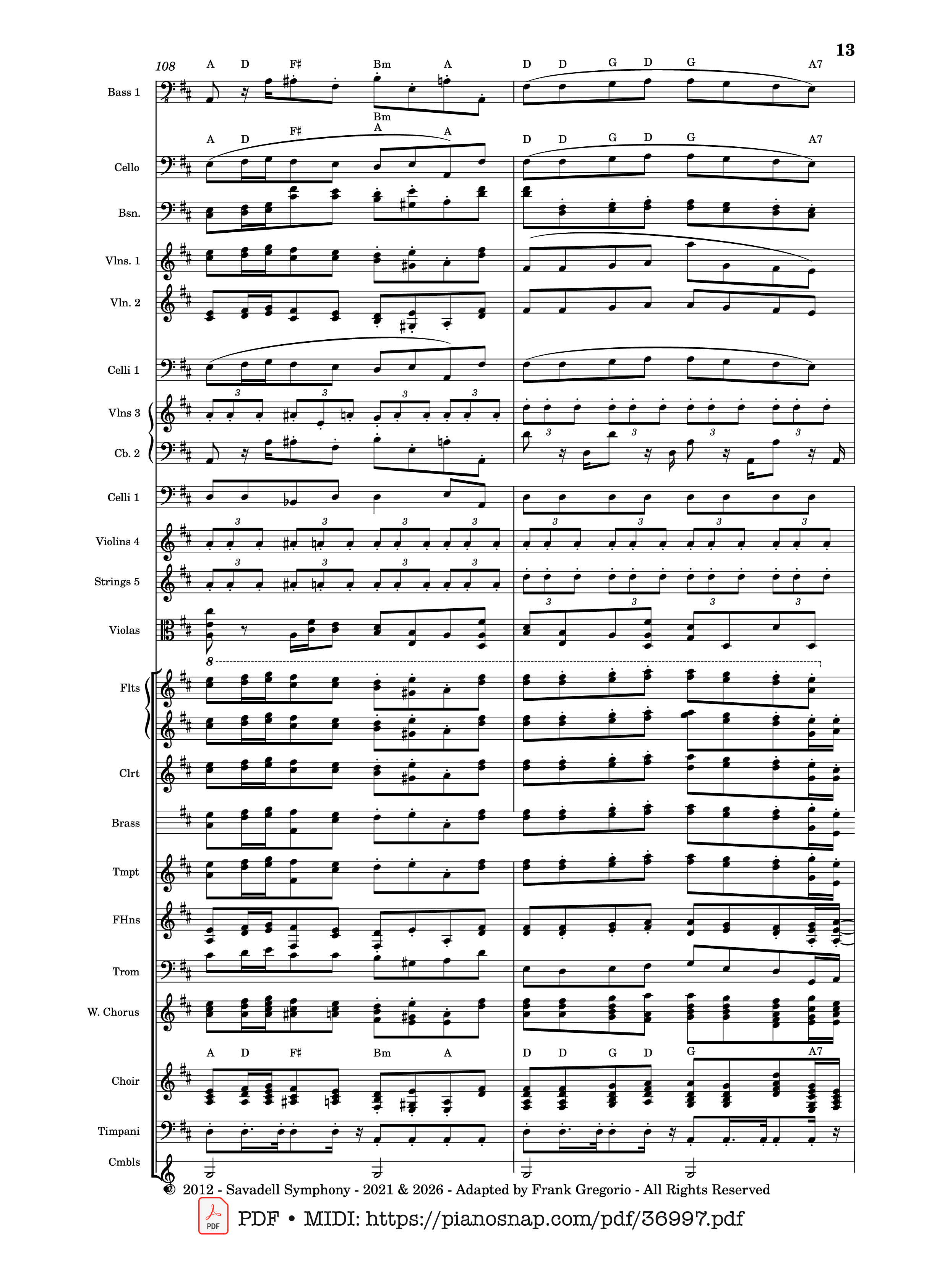 Trang 13 của Sheet nhạc PDF bài hát Symphony No.9 Ode to Joy, Flash Mob Rendition - Composed by L. Beethoven