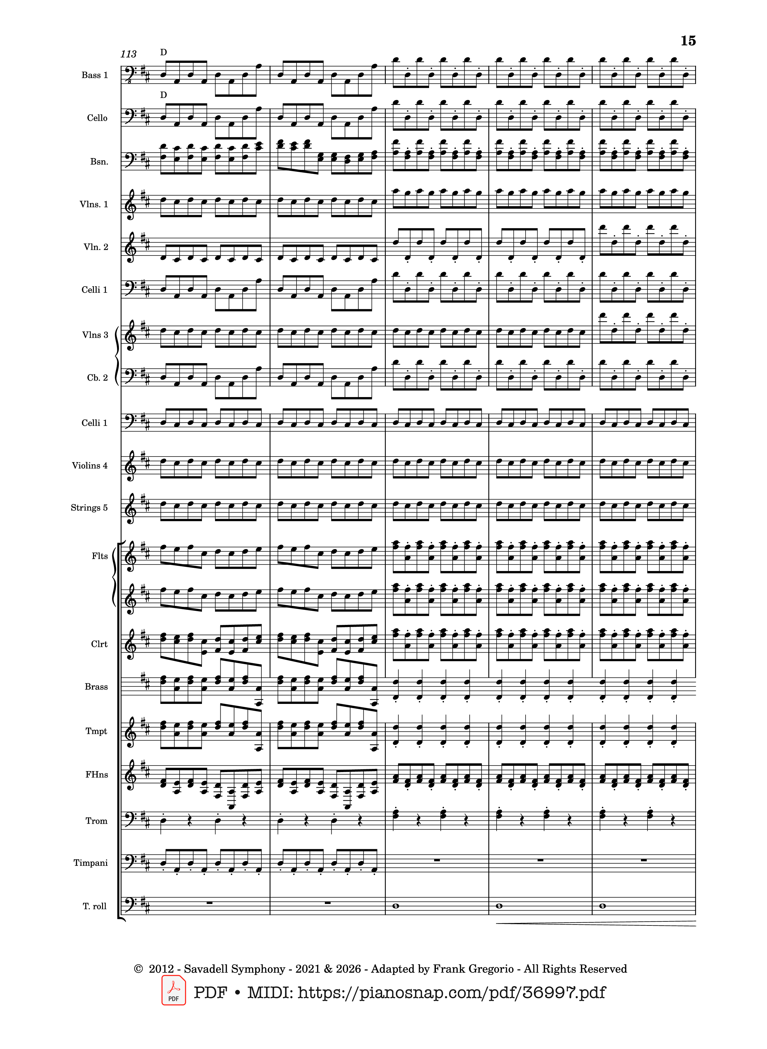 Trang 15 của Sheet nhạc PDF bài hát Symphony No.9 Ode to Joy, Flash Mob Rendition - Composed by L. Beethoven