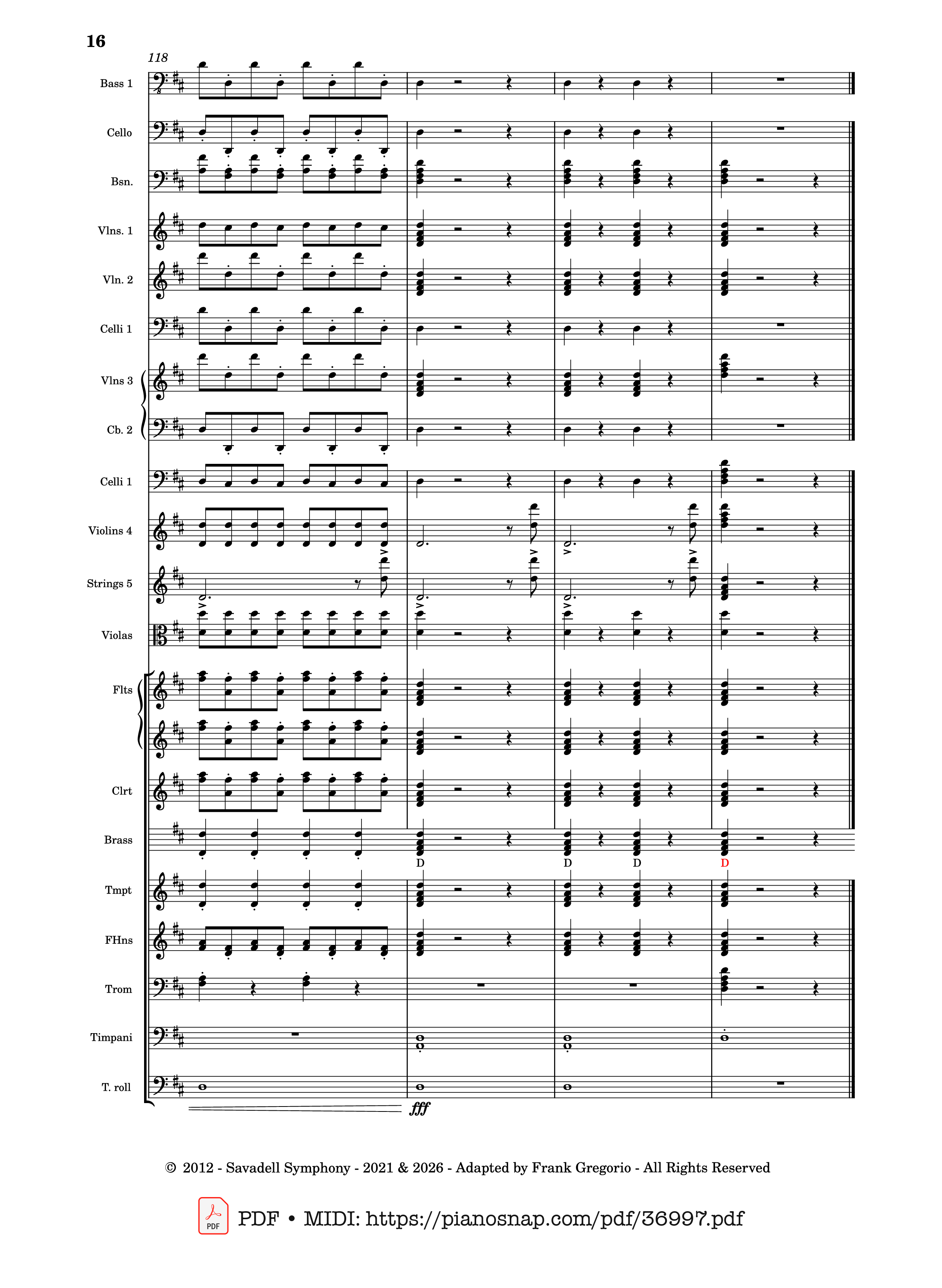 Trang 16 của Sheet nhạc PDF bài hát Symphony No.9 Ode to Joy, Flash Mob Rendition - Composed by L. Beethoven