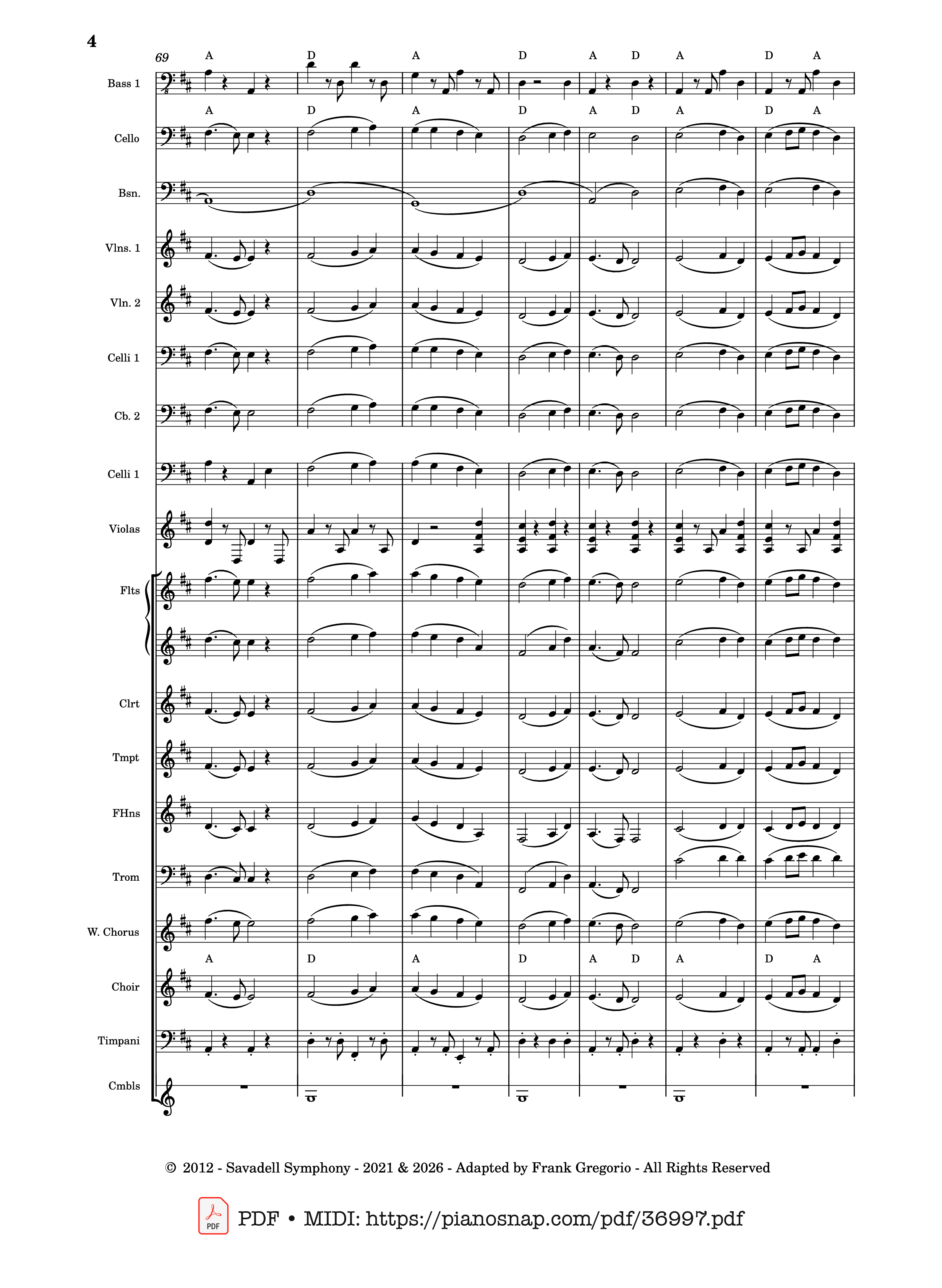 Trang 4 của Sheet nhạc PDF bài hát Symphony No.9 Ode to Joy, Flash Mob Rendition - Composed by L. Beethoven