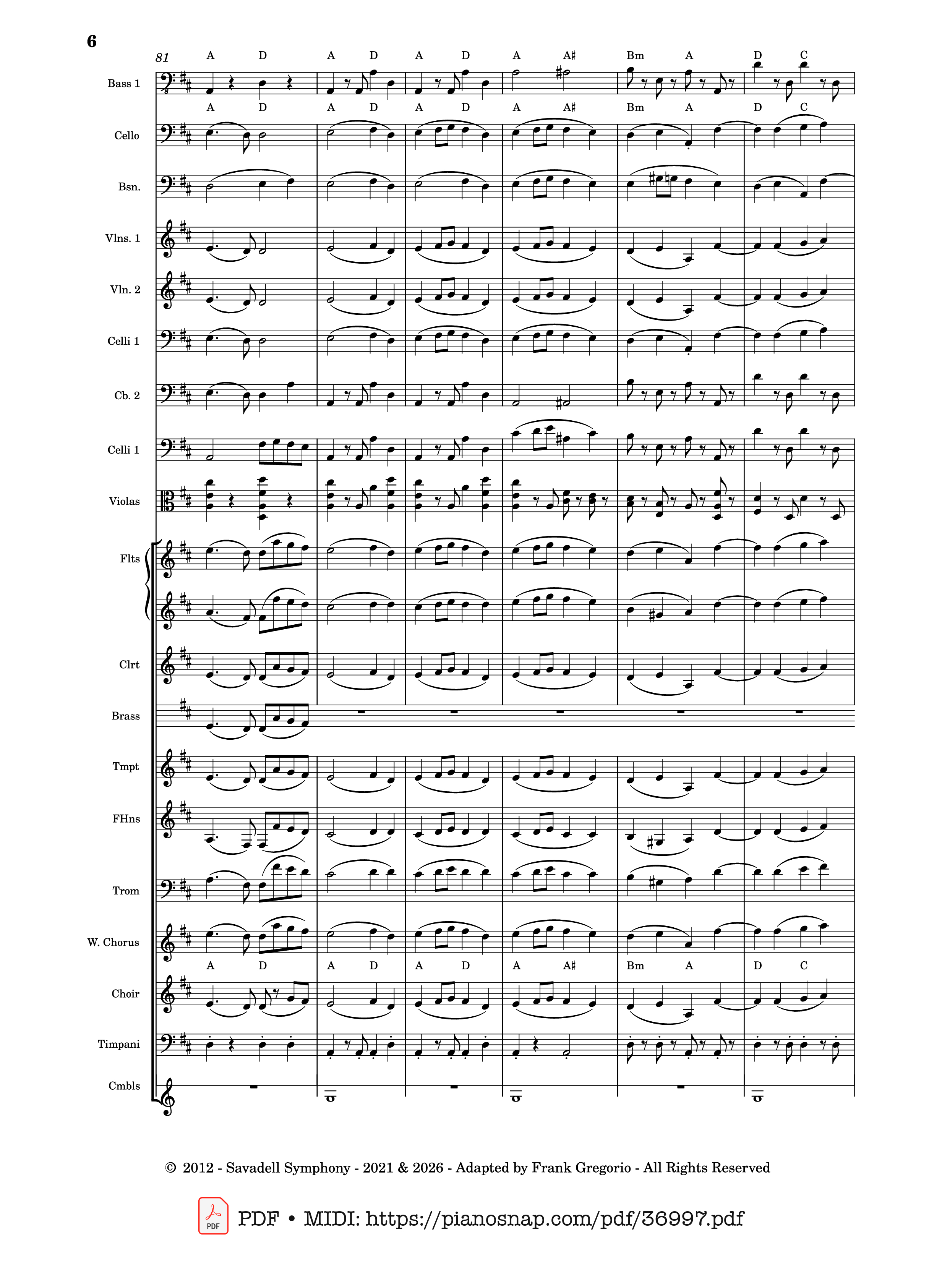 Trang 6 của Sheet nhạc PDF bài hát Symphony No.9 Ode to Joy, Flash Mob Rendition - Composed by L. Beethoven