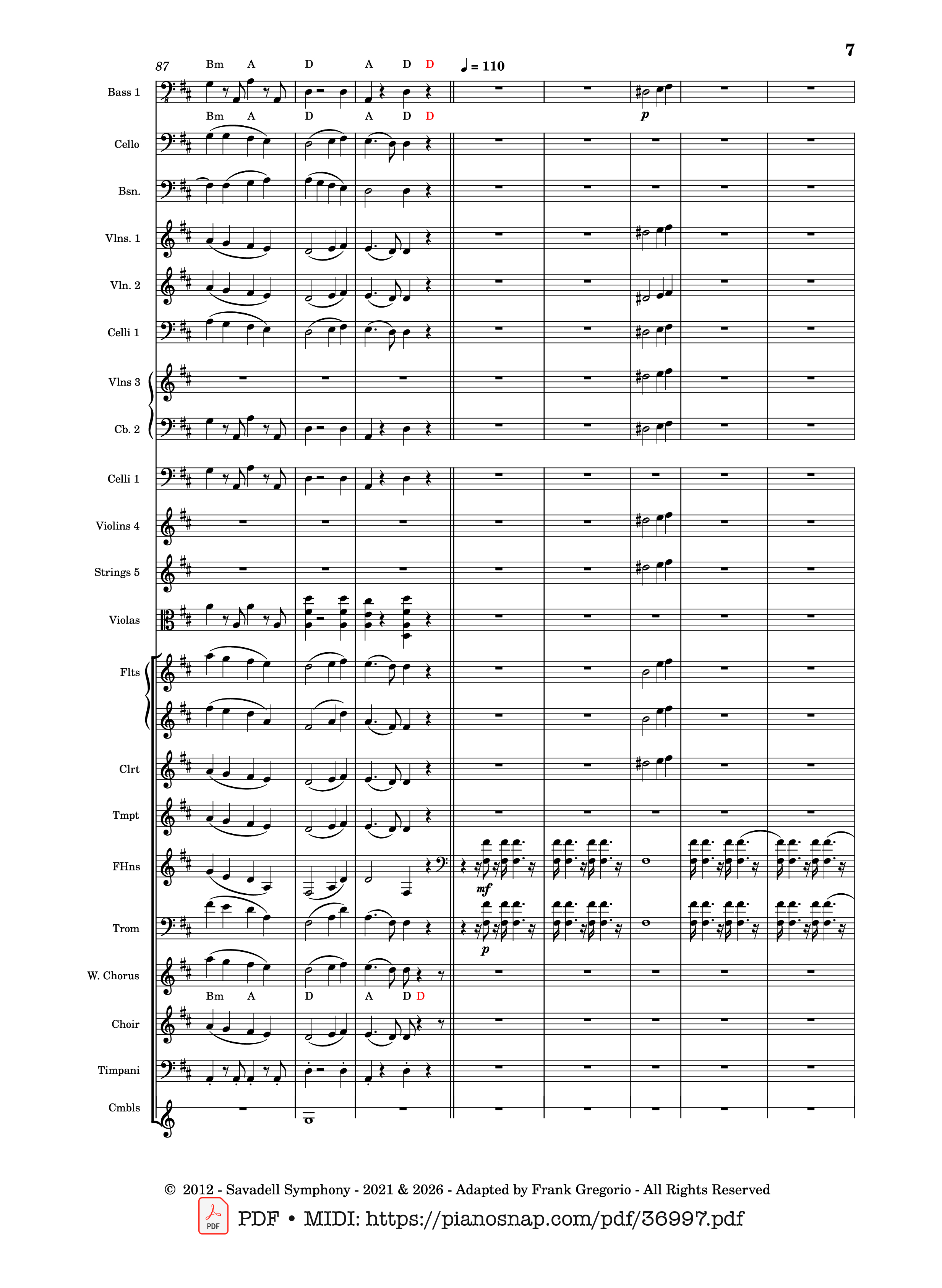 Trang 7 của Sheet nhạc PDF bài hát Symphony No.9 Ode to Joy, Flash Mob Rendition - Composed by L. Beethoven
