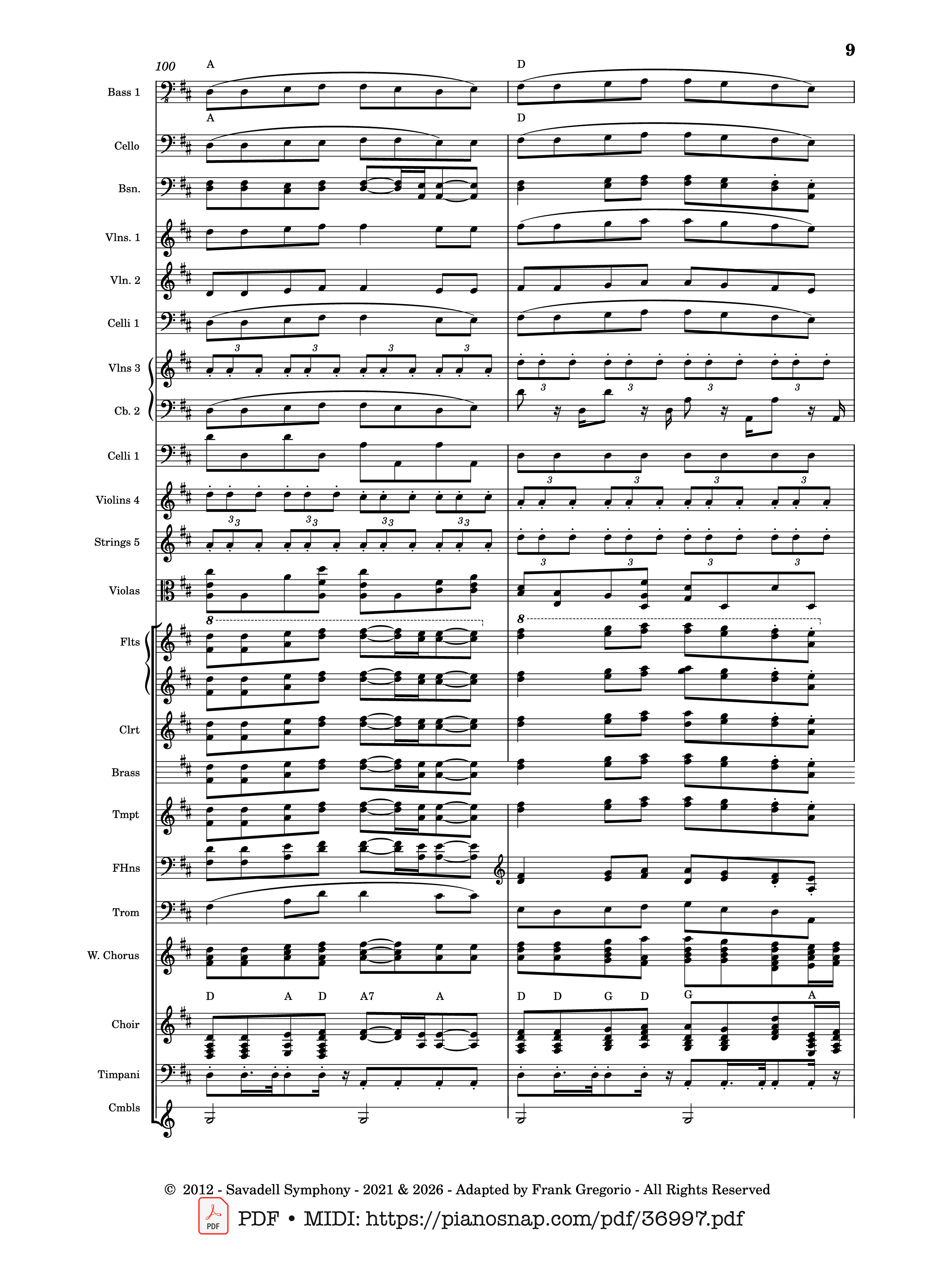 Trang 9 của Sheet nhạc PDF bài hát Symphony No.9 Ode to Joy, Flash Mob Rendition - Composed by L. Beethoven