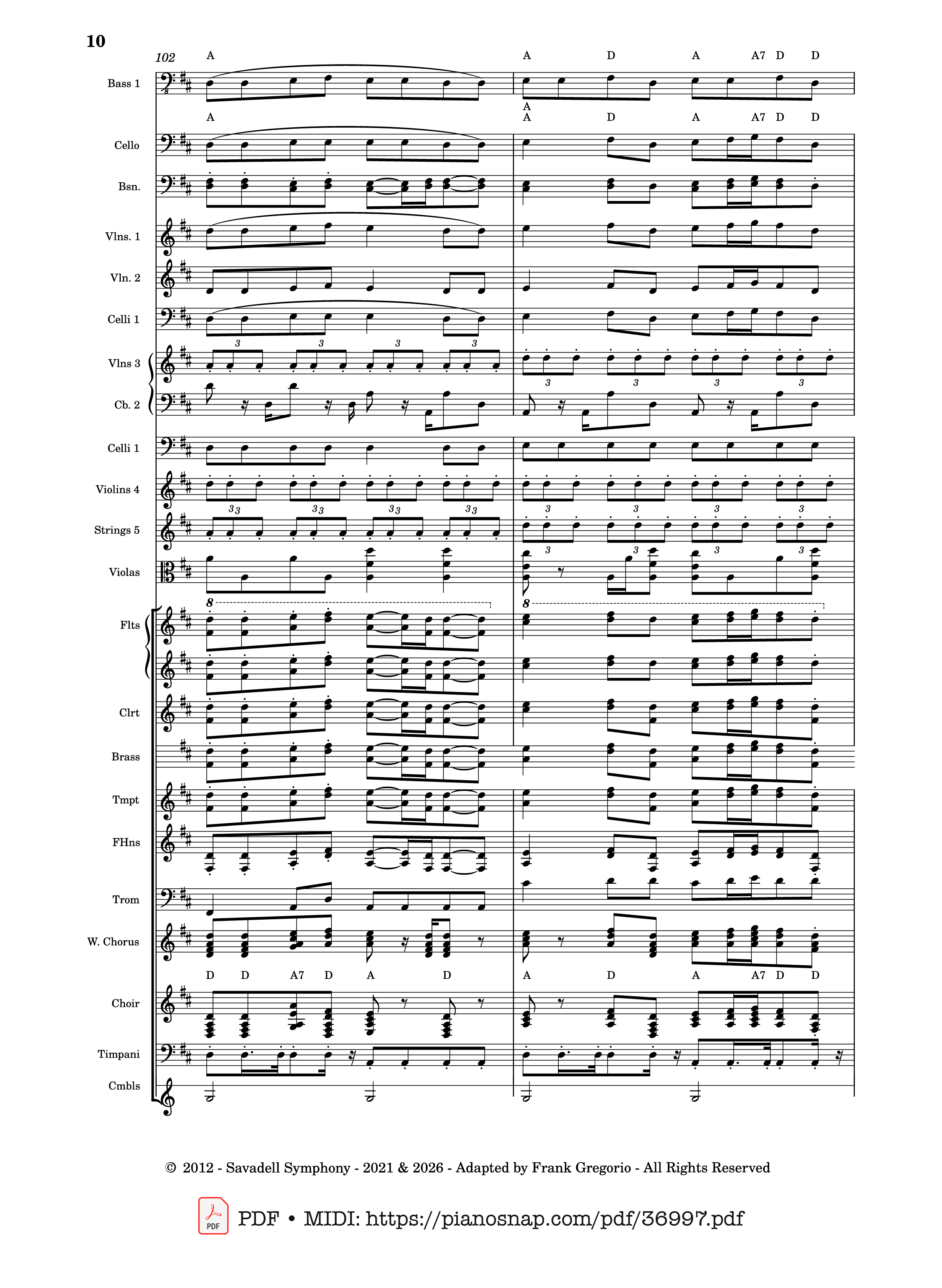 Trang 10 của Sheet nhạc PDF bài hát Symphony No.9 Ode to Joy, Flash Mob Rendition - Composed by L. Beethoven