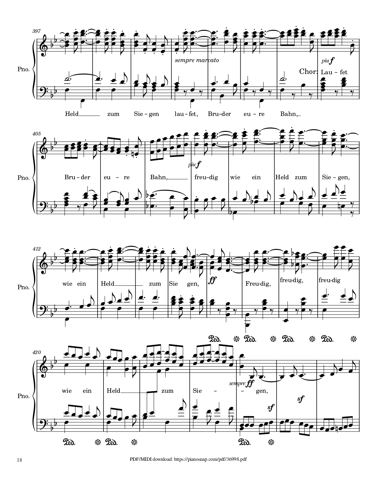 Trang 18 của Sheet nhạc PDF Piano bài hát Symphony no.9, 4th Movement, Ode to Joy Piano - Ludwig van Beethoven