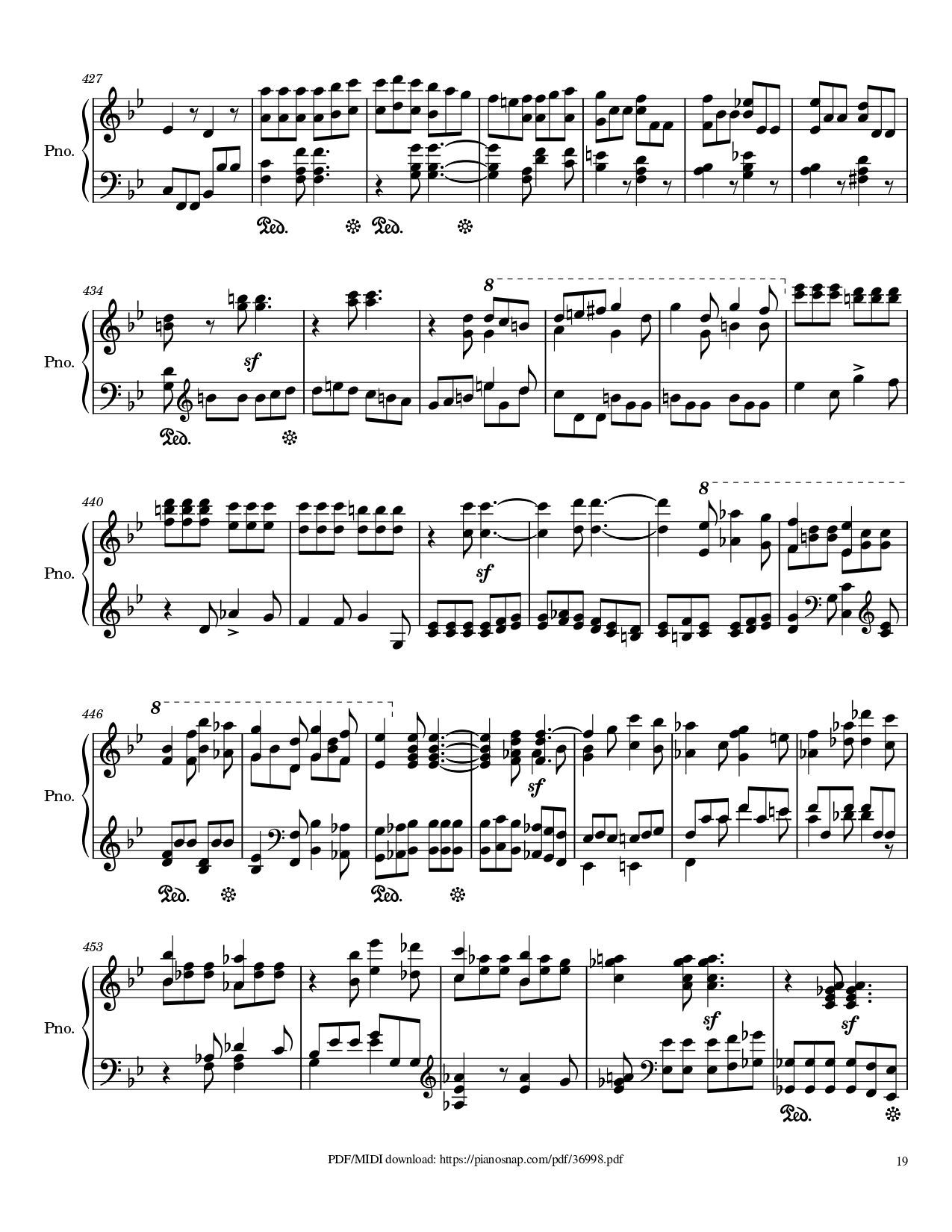 Trang 19 của Sheet nhạc PDF Piano bài hát Symphony no.9, 4th Movement, Ode to Joy Piano - Ludwig van Beethoven