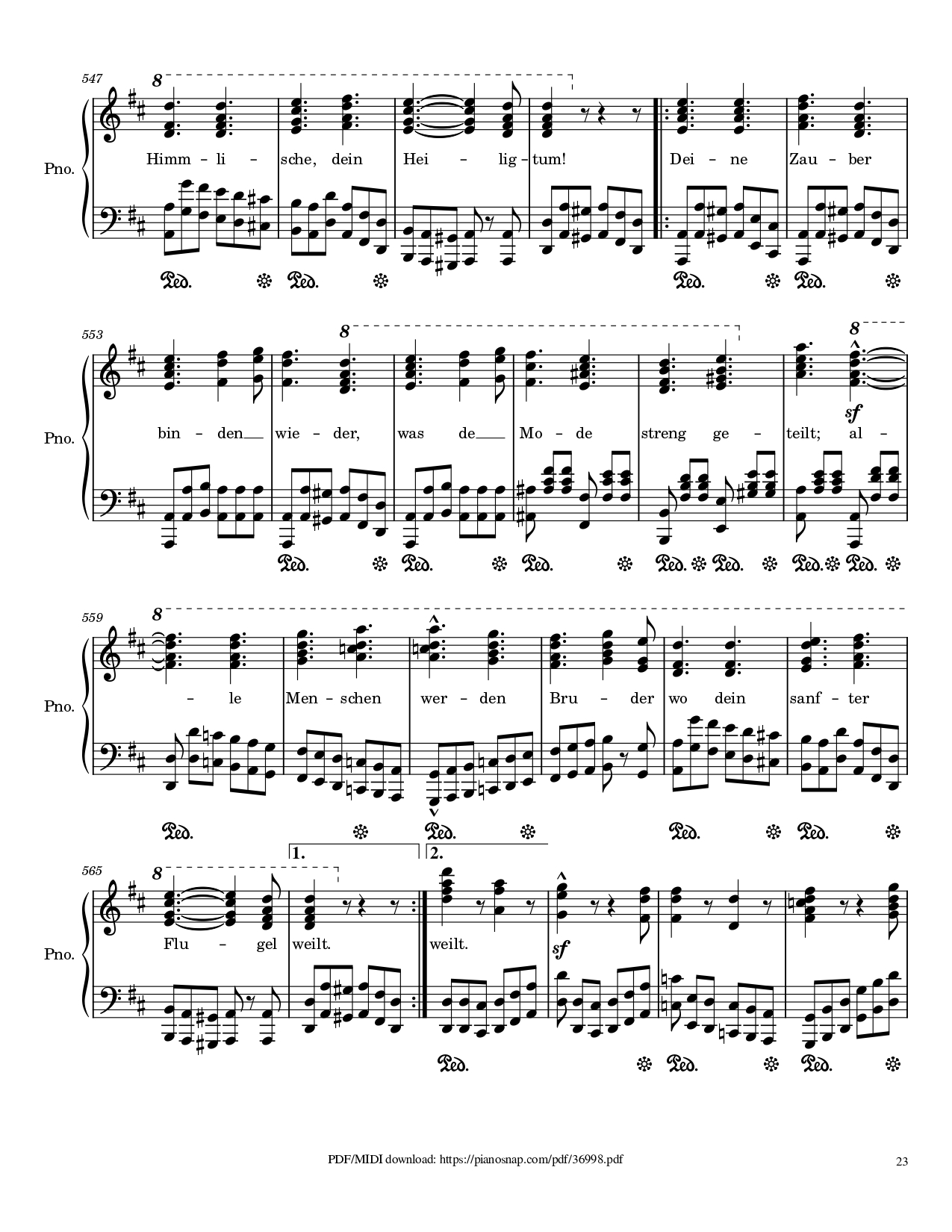 Trang 23 của Sheet nhạc PDF Piano bài hát Symphony no.9, 4th Movement, Ode to Joy Piano - Ludwig van Beethoven