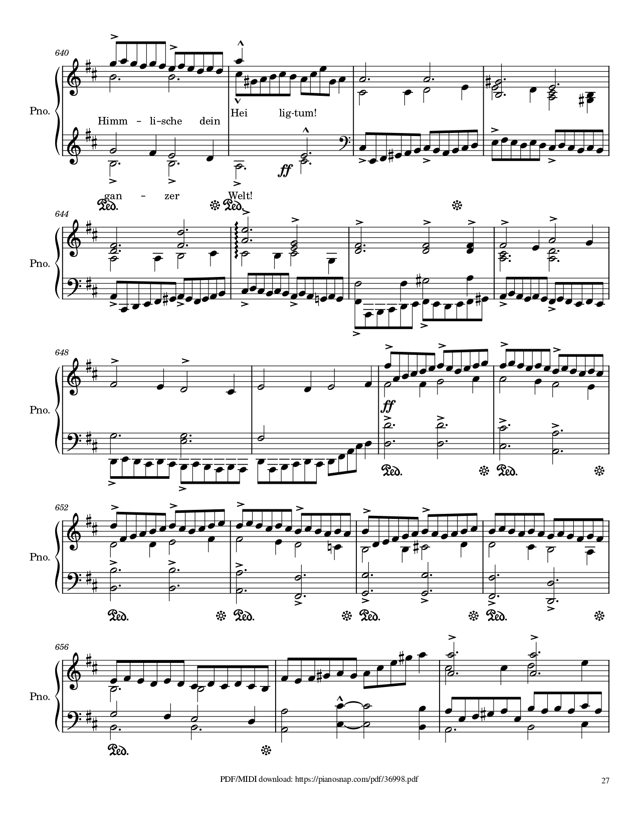Trang 27 của Sheet nhạc PDF Piano bài hát Symphony no.9, 4th Movement, Ode to Joy Piano - Ludwig van Beethoven