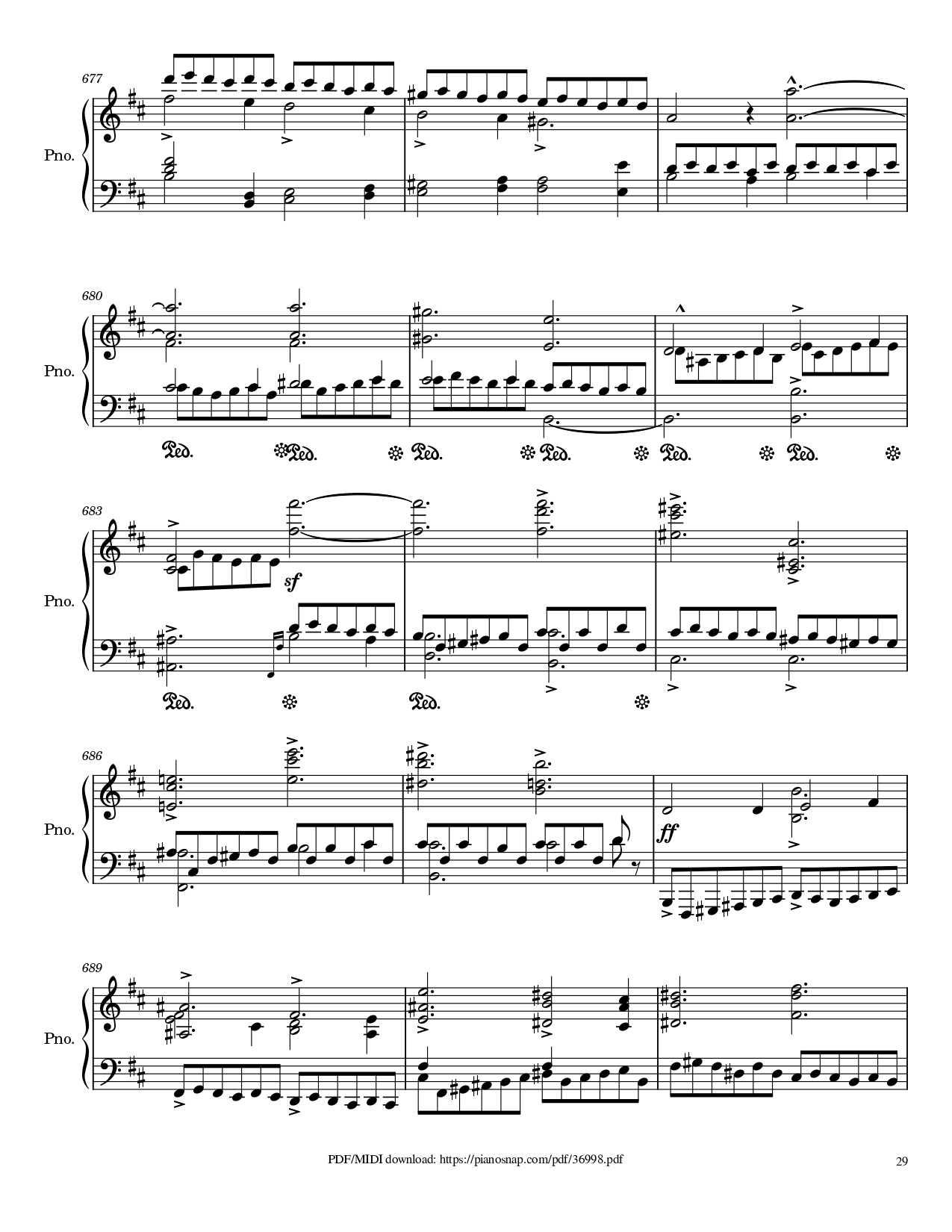 Trang 29 của Sheet nhạc PDF Piano bài hát Symphony no.9, 4th Movement, Ode to Joy Piano - Ludwig van Beethoven