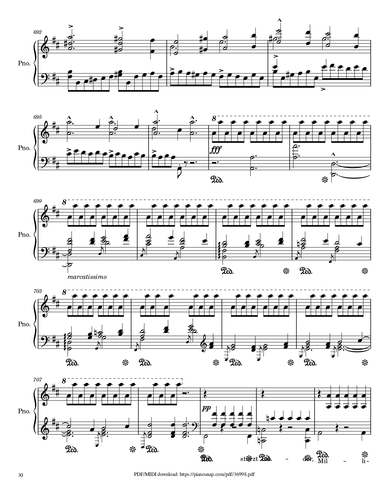 Trang 30 của Sheet nhạc PDF Piano bài hát Symphony no.9, 4th Movement, Ode to Joy Piano - Ludwig van Beethoven