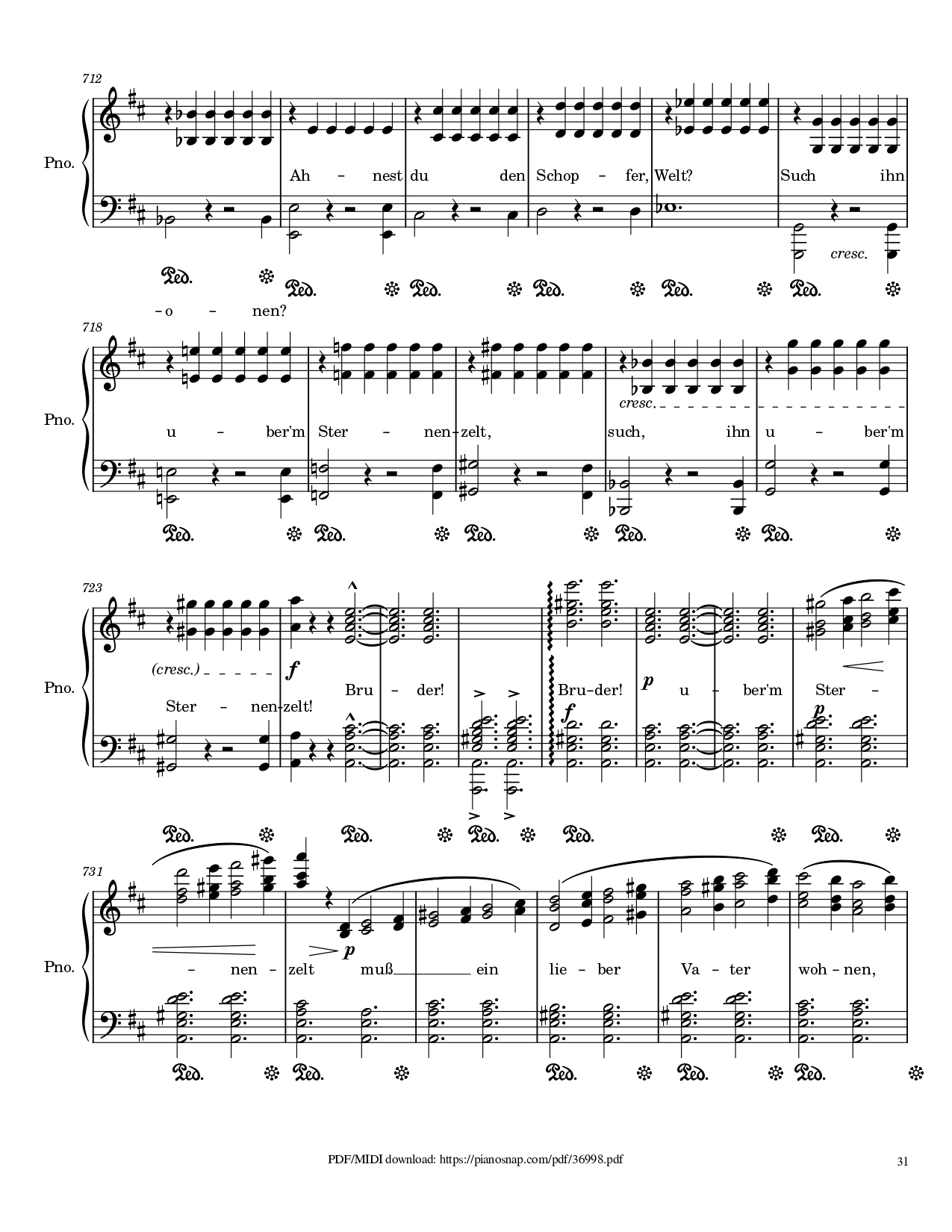 Trang 31 của Sheet nhạc PDF Piano bài hát Symphony no.9, 4th Movement, Ode to Joy Piano - Ludwig van Beethoven