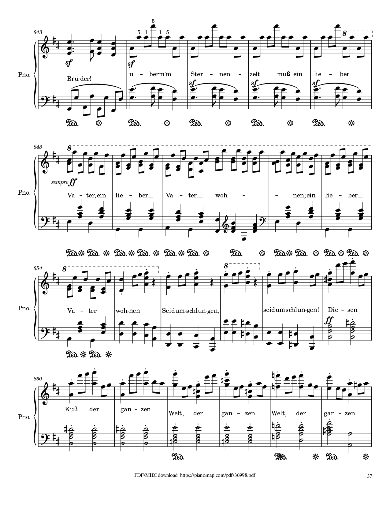Trang 37 của Sheet nhạc PDF Piano bài hát Symphony no.9, 4th Movement, Ode to Joy Piano - Ludwig van Beethoven