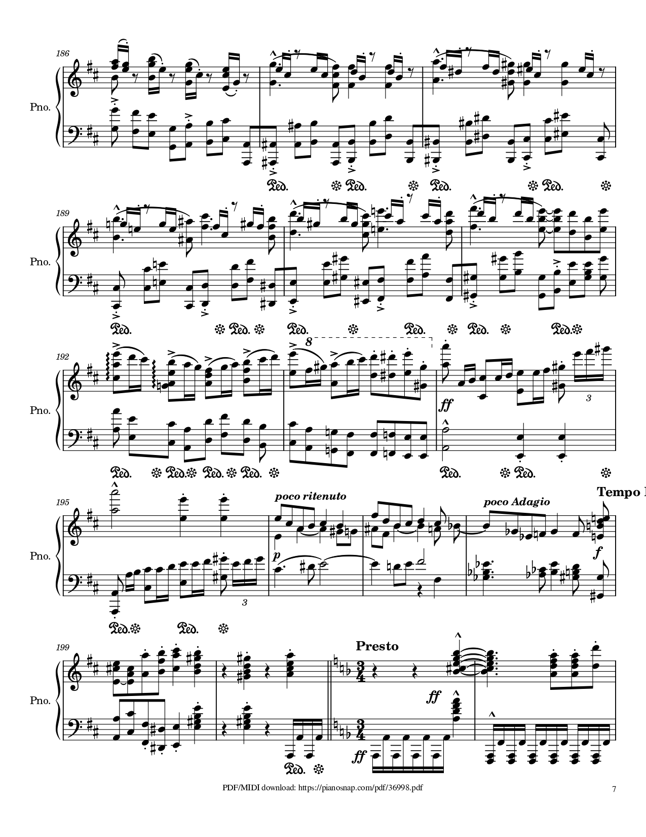 Trang 7 của Sheet nhạc PDF Piano bài hát Symphony no.9, 4th Movement, Ode to Joy Piano - Ludwig van Beethoven