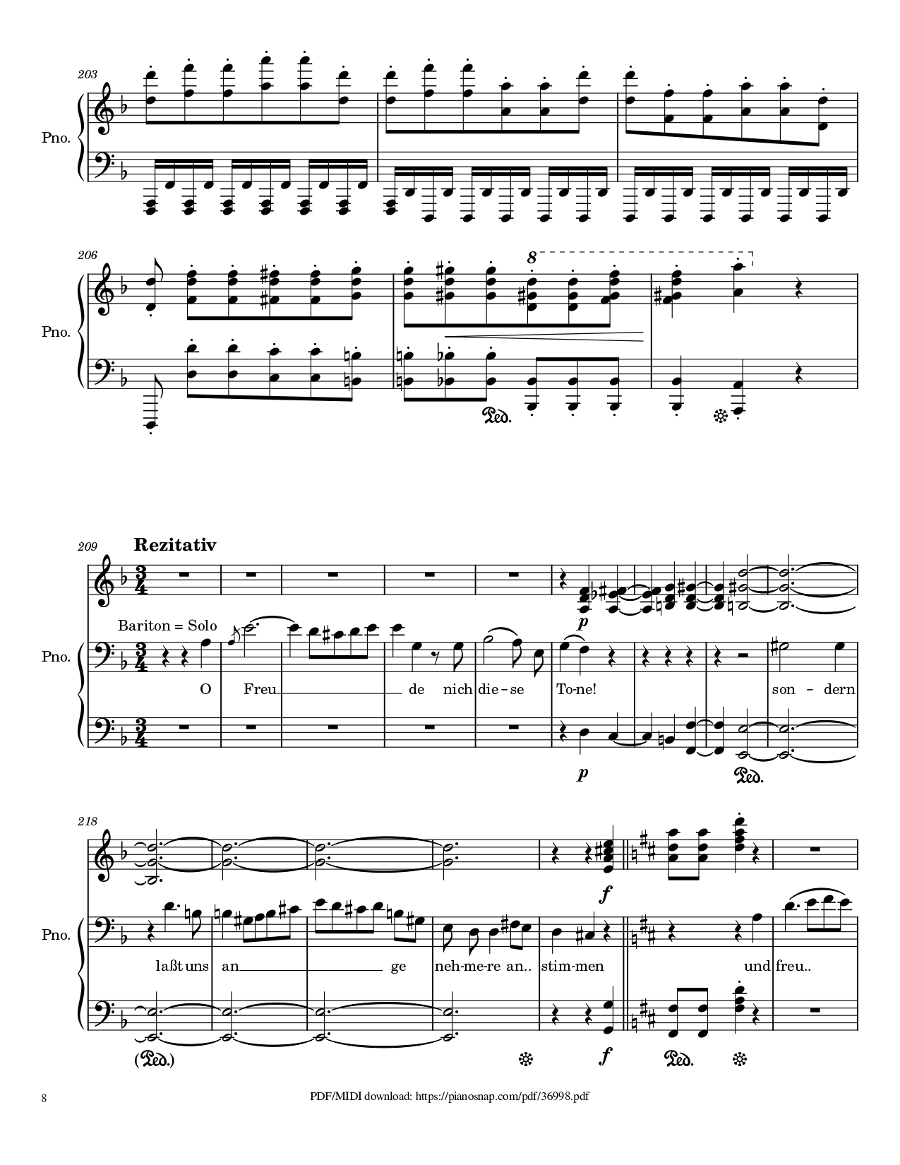 Trang 8 của Sheet nhạc PDF Piano bài hát Symphony no.9, 4th Movement, Ode to Joy Piano - Ludwig van Beethoven