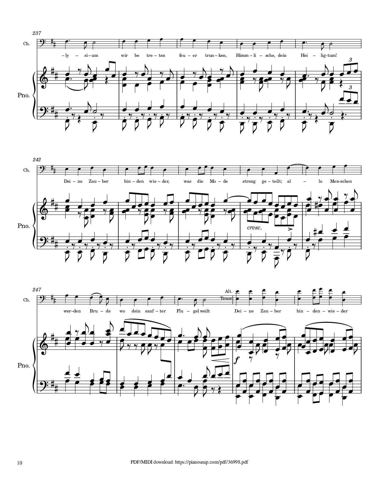 Trang 10 của Sheet nhạc PDF Piano bài hát Symphony no.9, 4th Movement, Ode to Joy Piano - Ludwig van Beethoven
