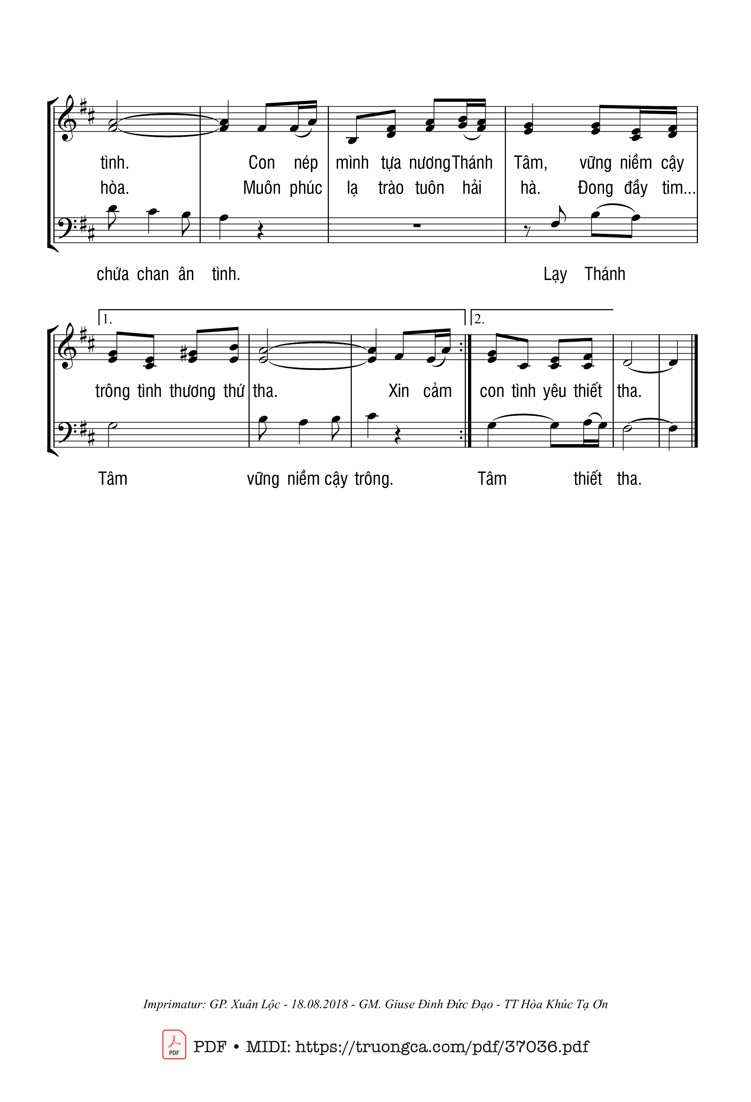 Trang 2 của Sheet nhạc PDF bài hát Thánh Tâm Mời Gọi - Thế Thông