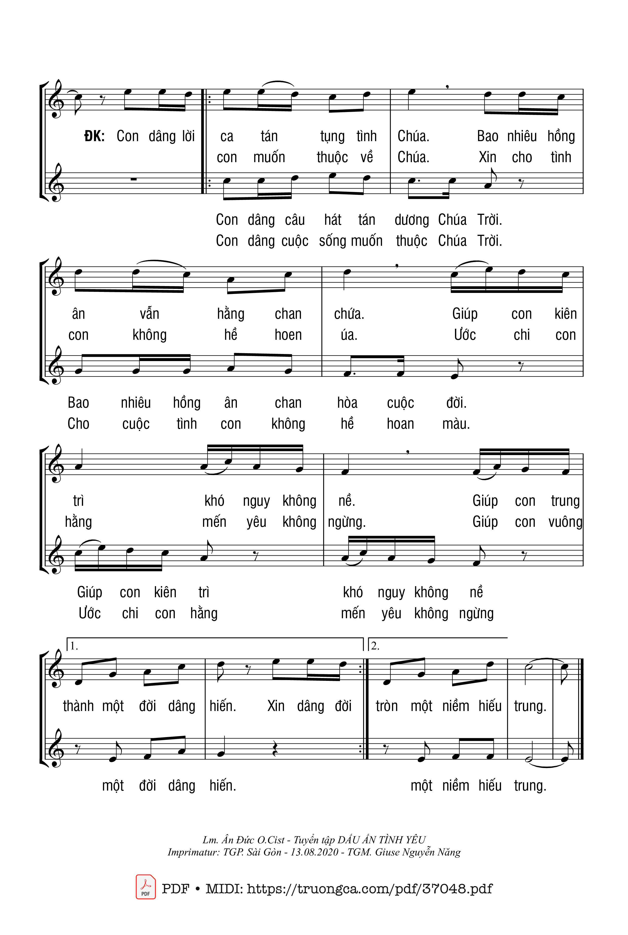 Trang 2 của Sheet nhạc PDF bài hát Đường Con Theo Chúa - Ân Đức
